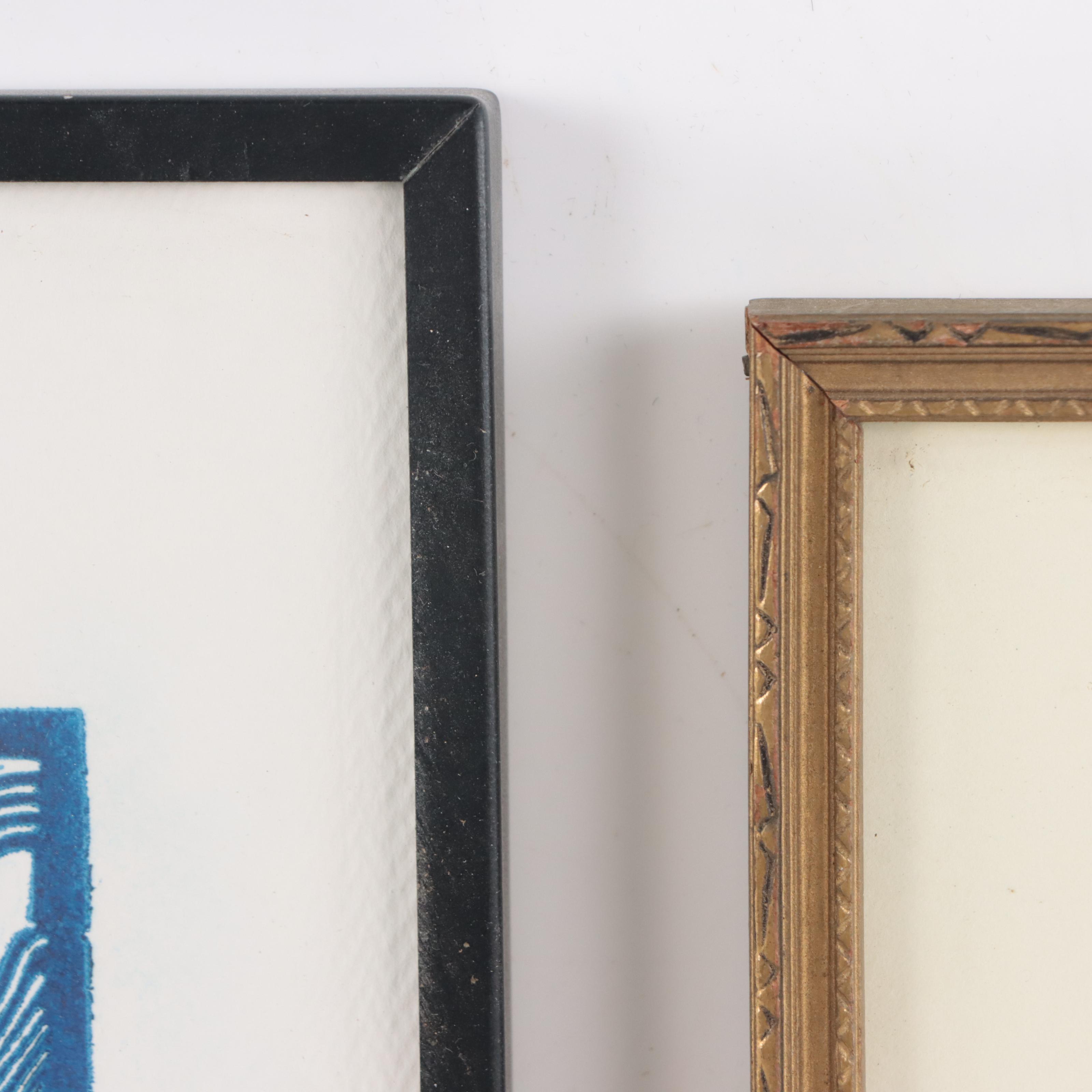 Surreal Colored Pencil Drawing and Stylized Portrait Relief Print