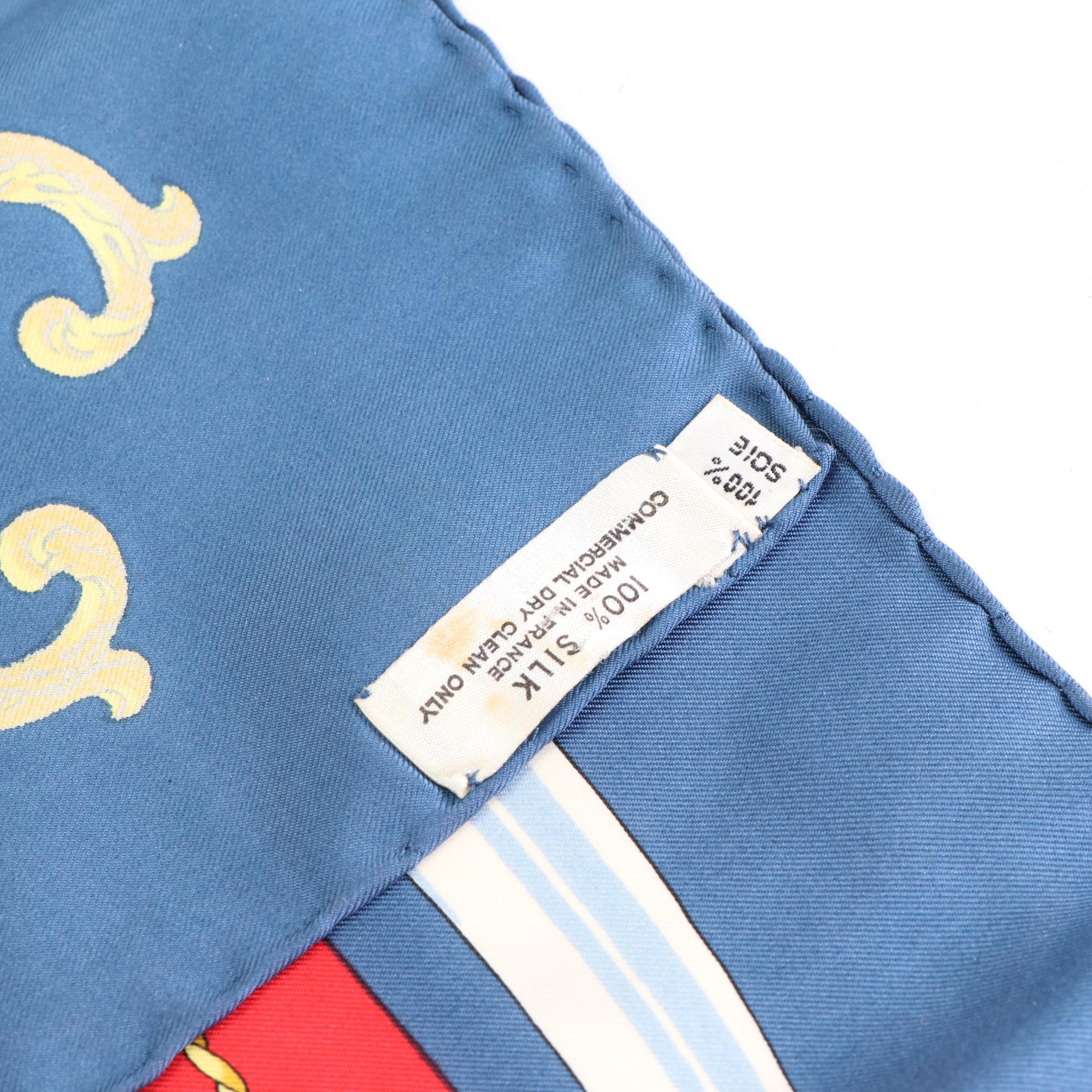 Hermès Early Issue "Arms of United States" Scarf 90 in Silk Twill