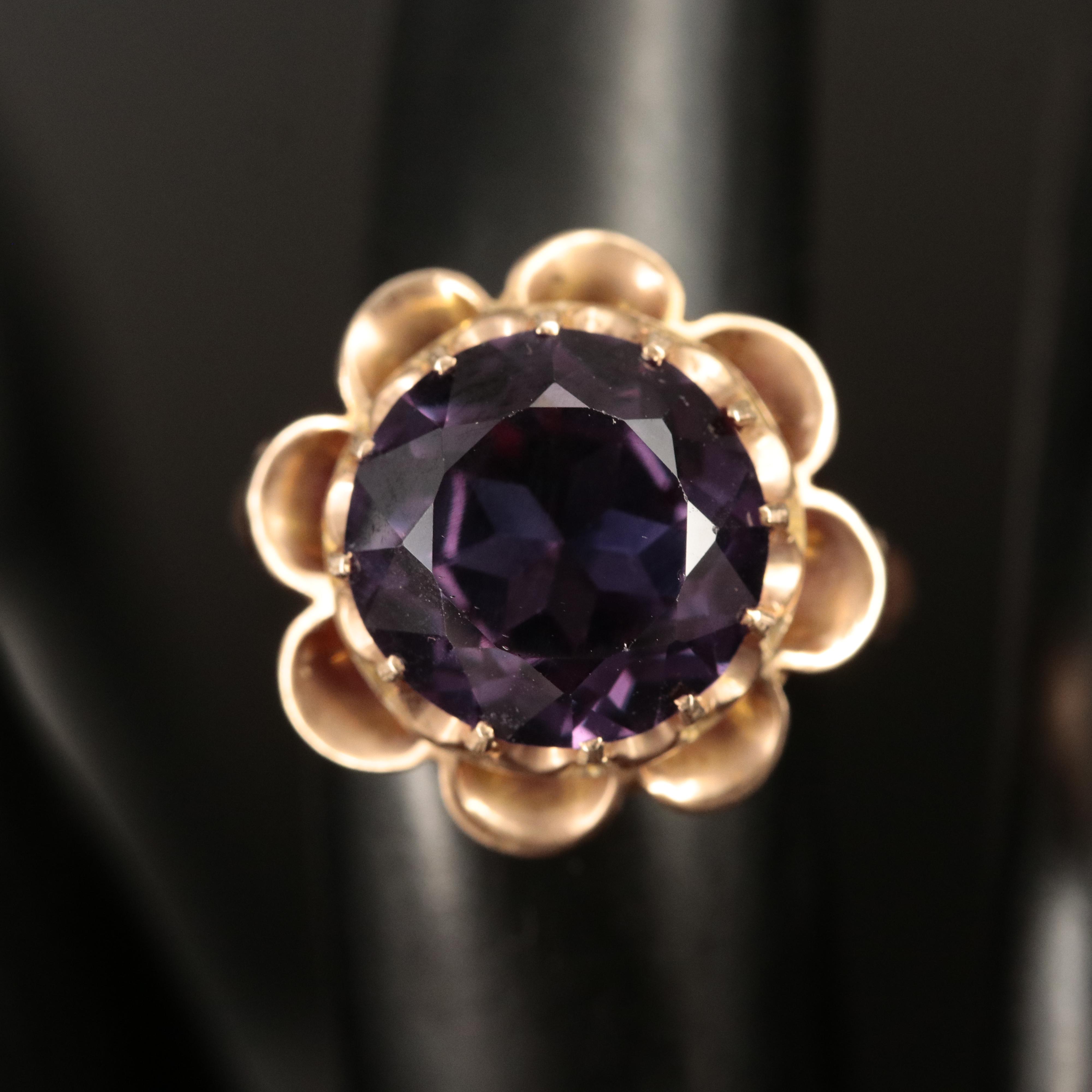 14K Sapphire Buttercup Set Ring