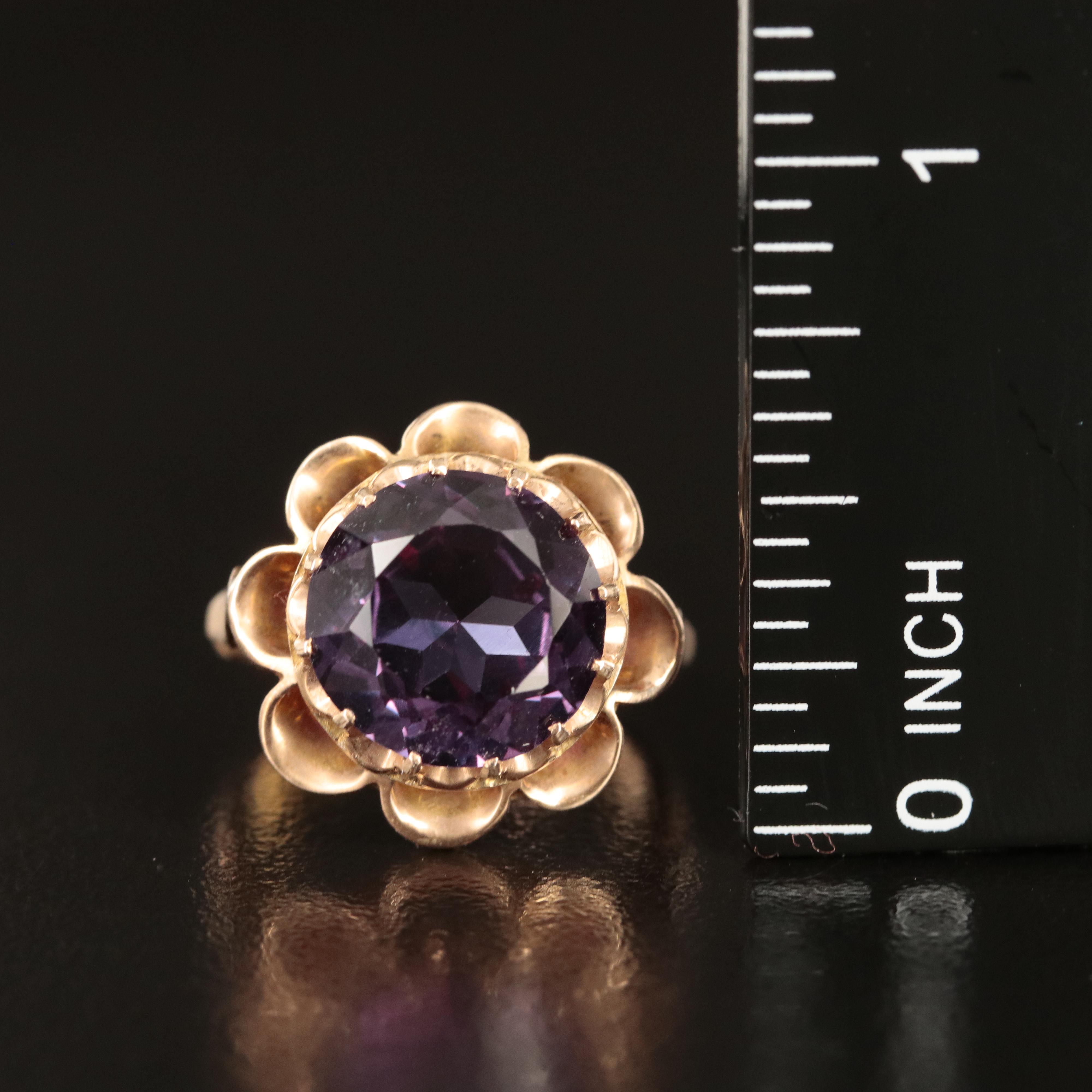 14K Sapphire Buttercup Set Ring