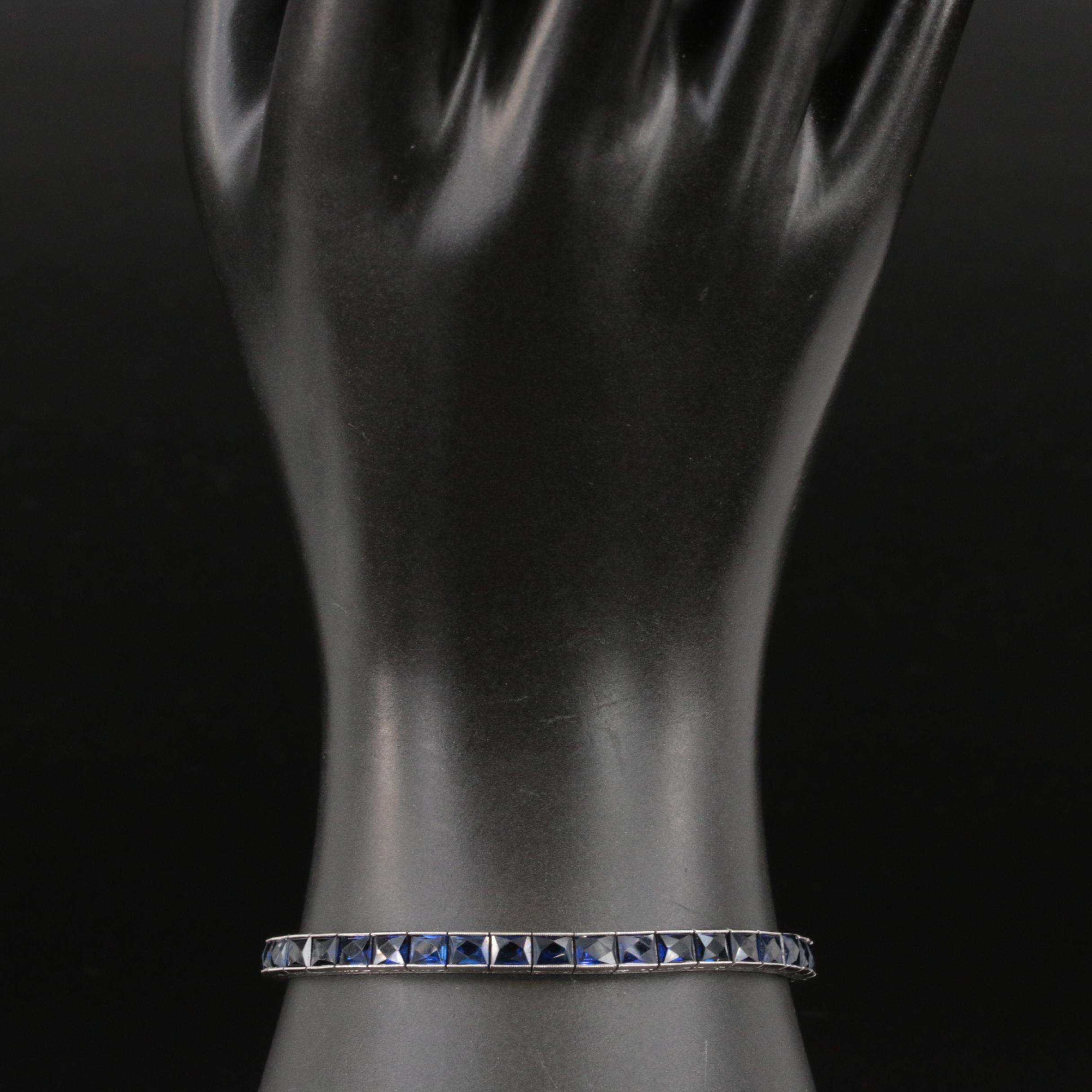 Art Deco Platinum Sapphire Bracelet