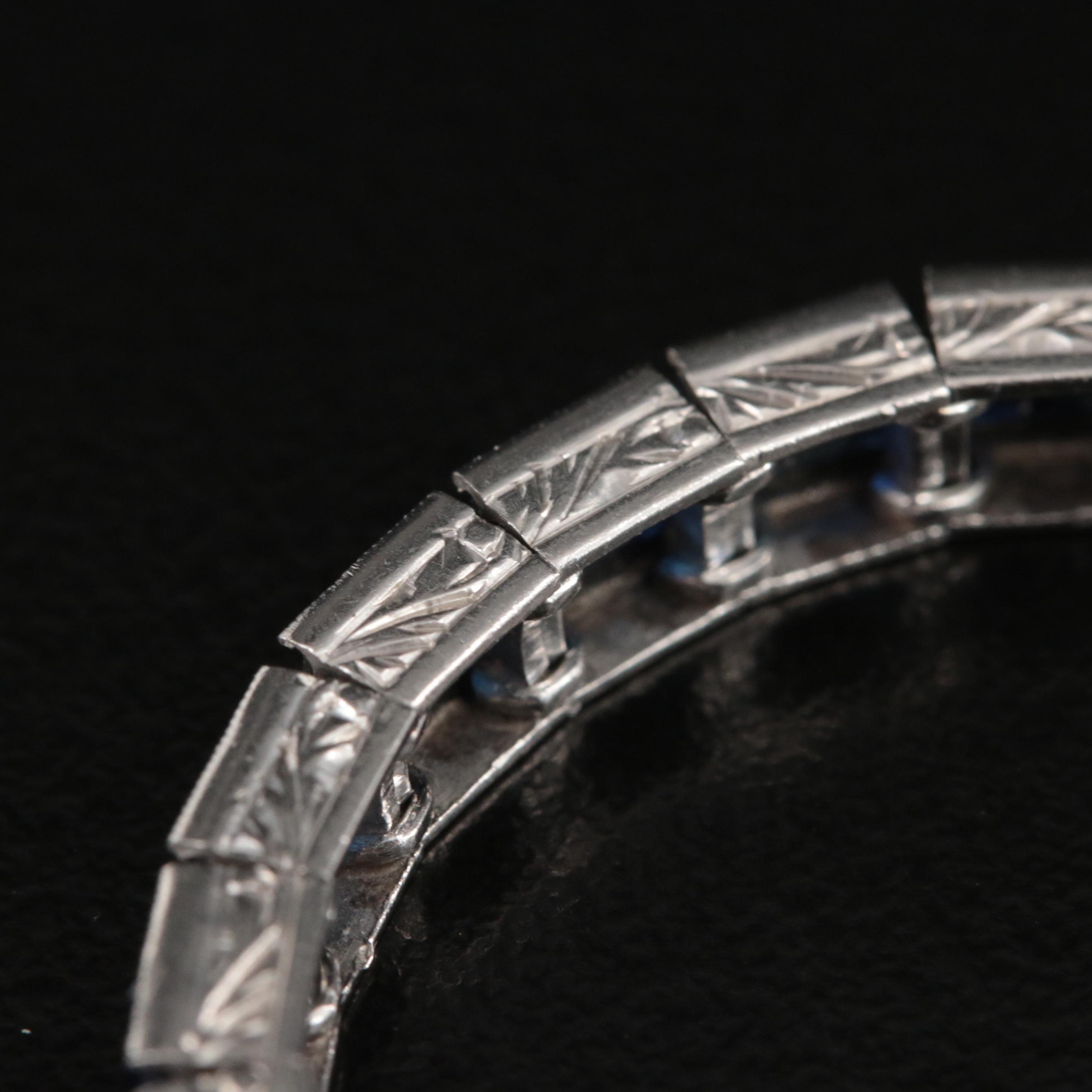 Art Deco Platinum Sapphire Bracelet