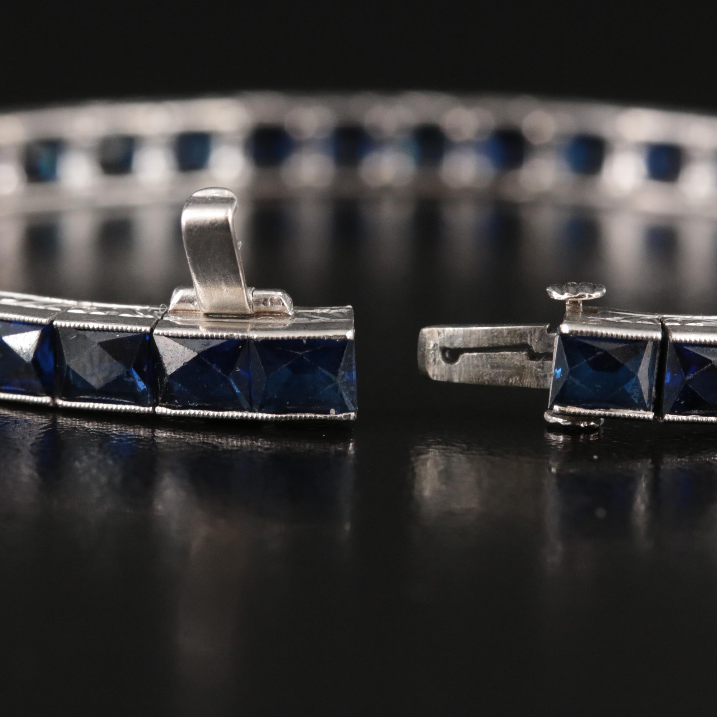 Art Deco Platinum Sapphire Bracelet