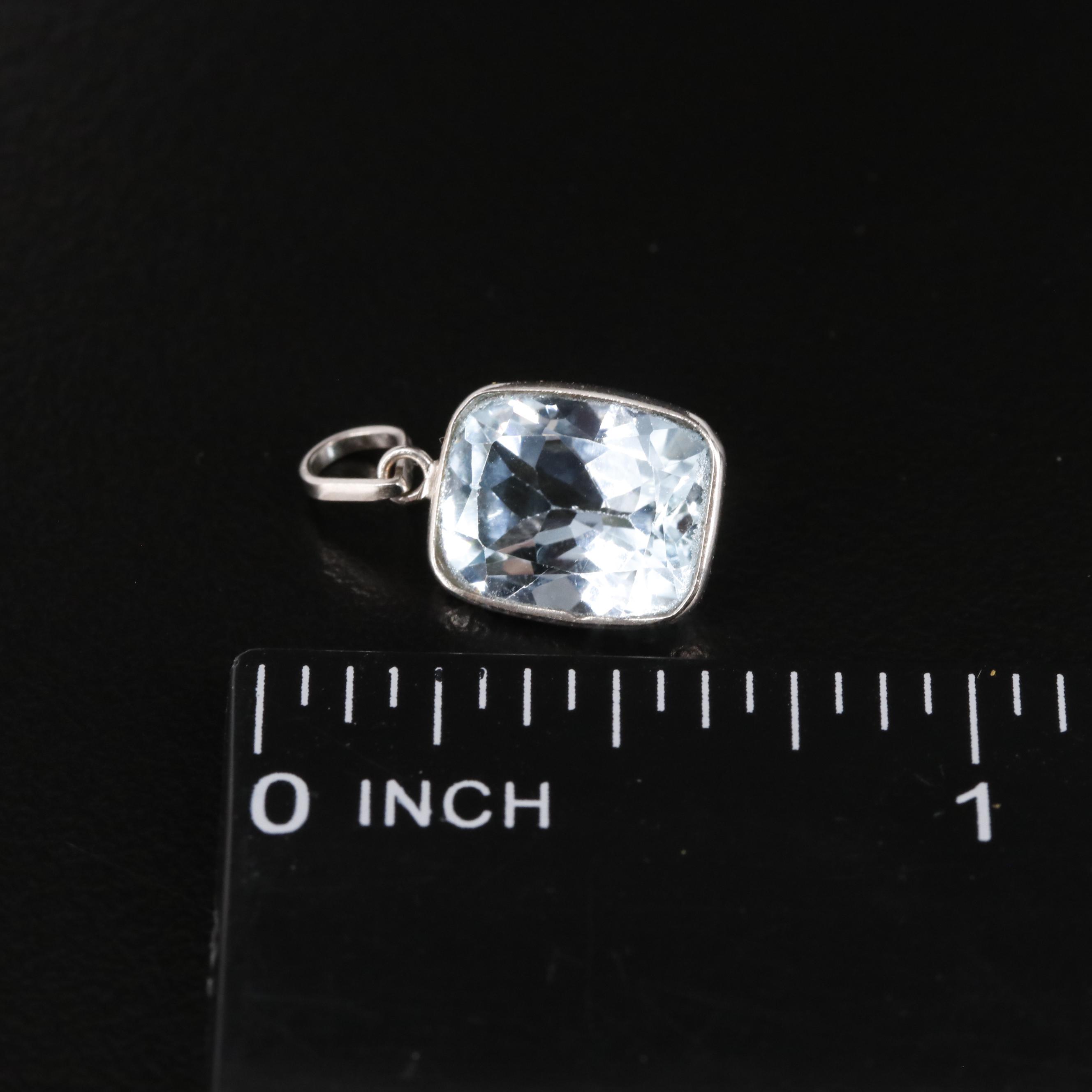 14K Blue Topaz Pendant