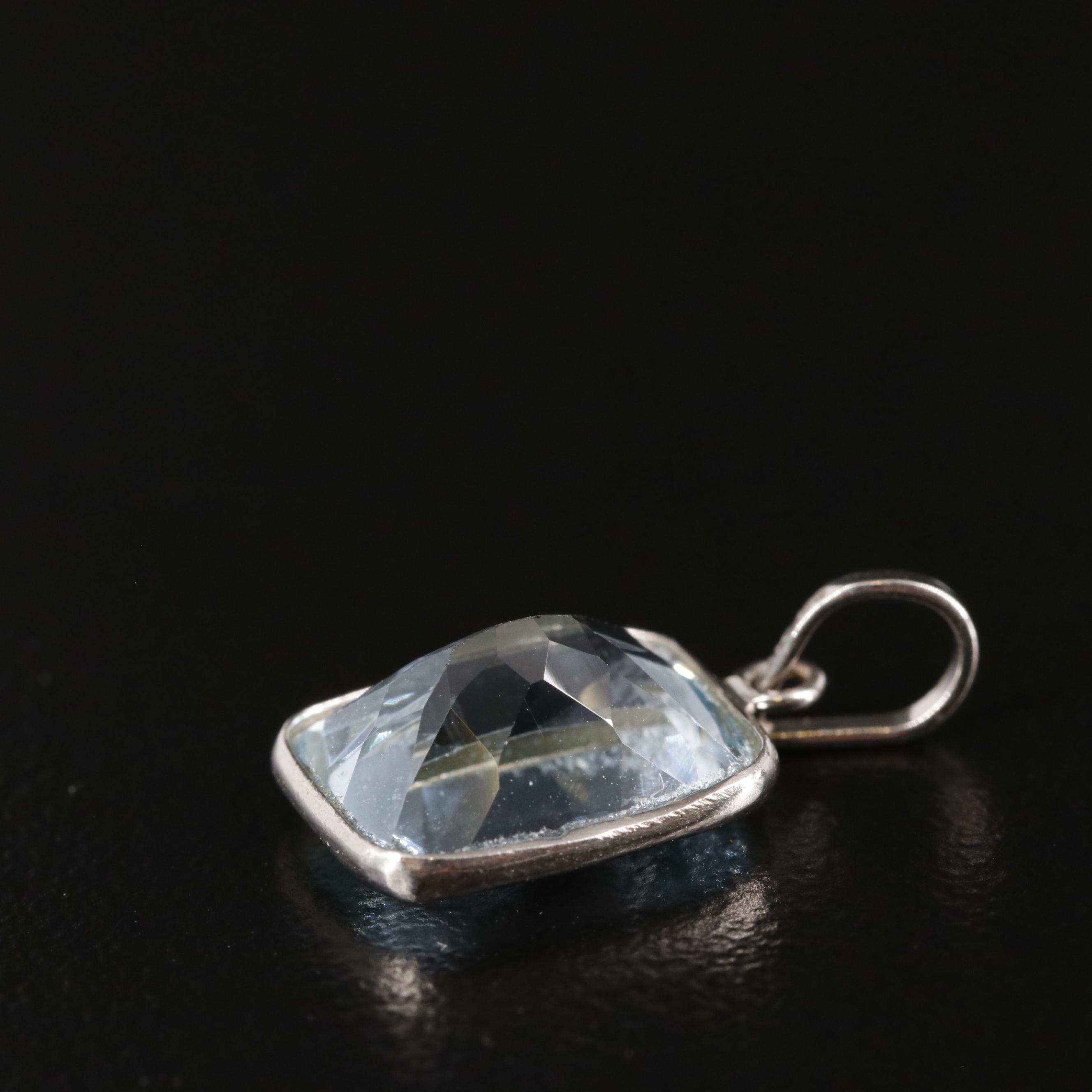 14K Blue Topaz Pendant