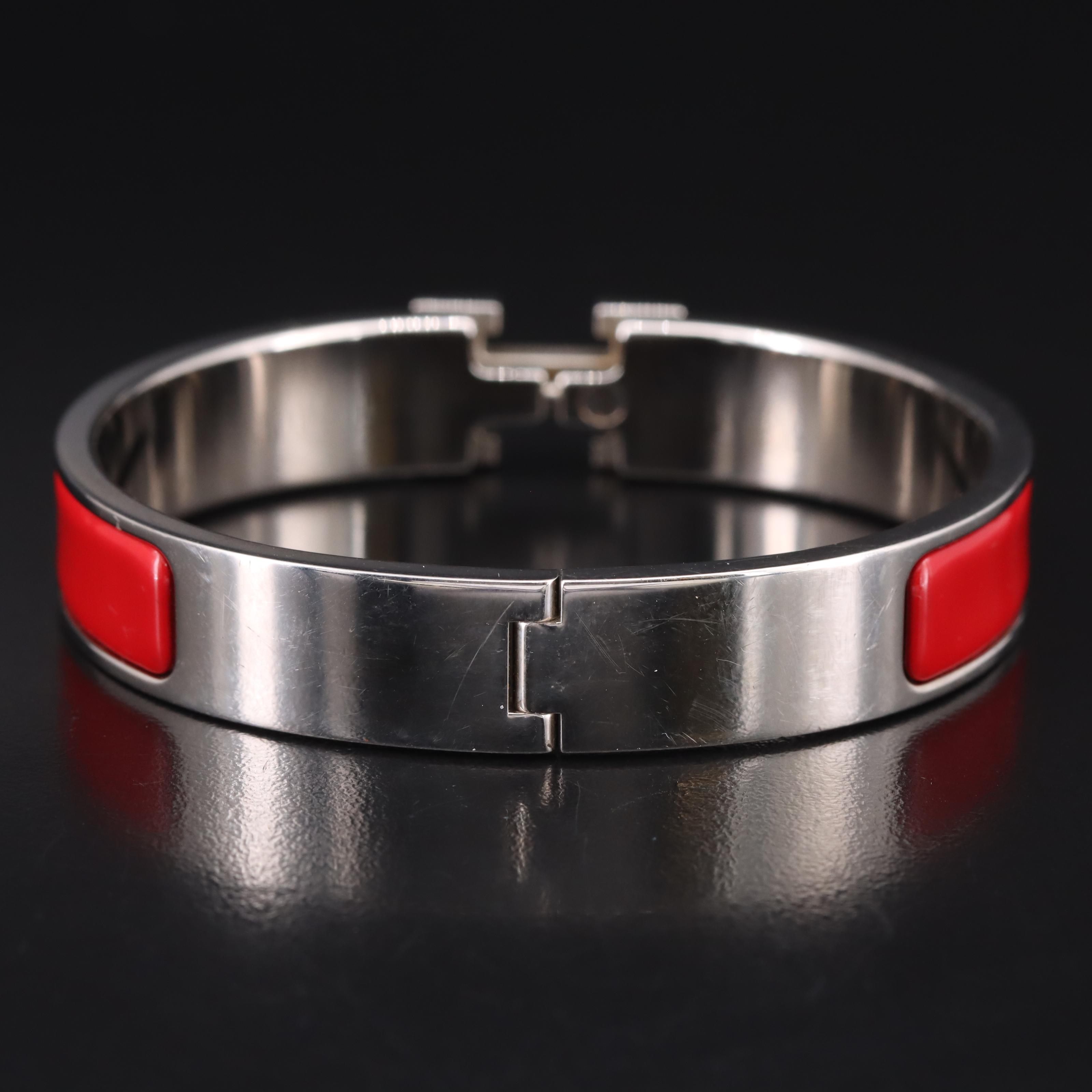 Hermes Clic H Enamel Bracelet