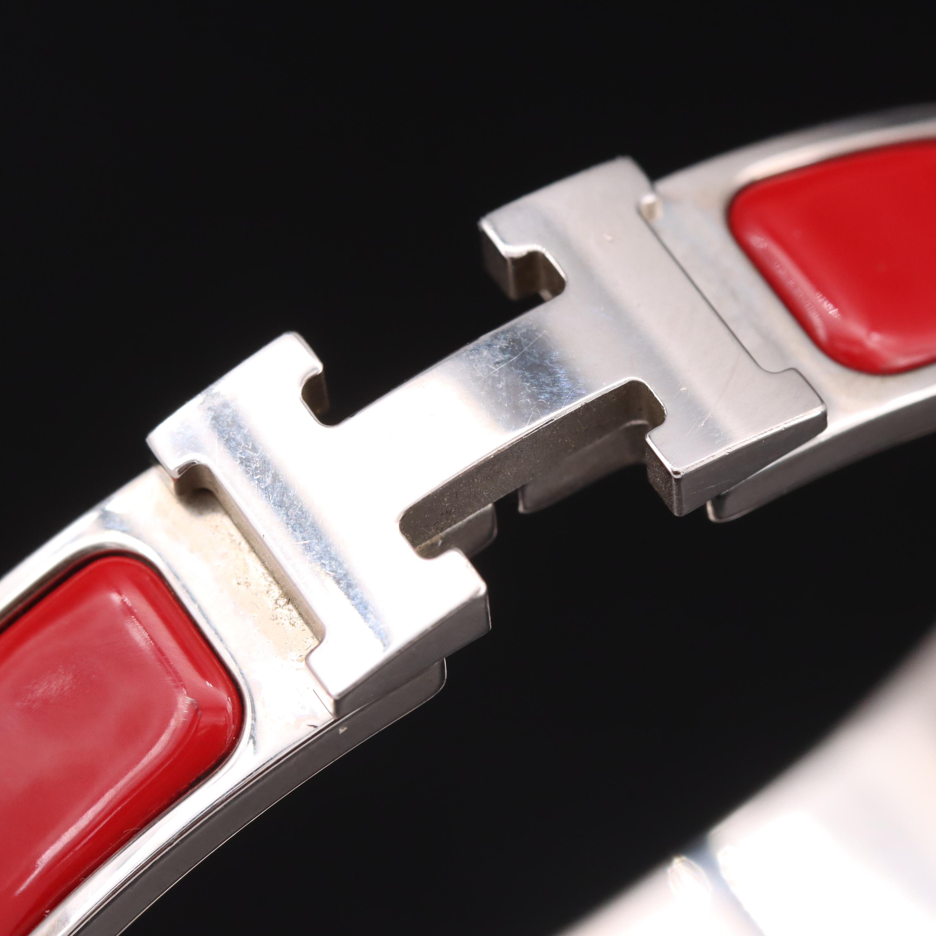 Hermes Clic H Enamel Bracelet