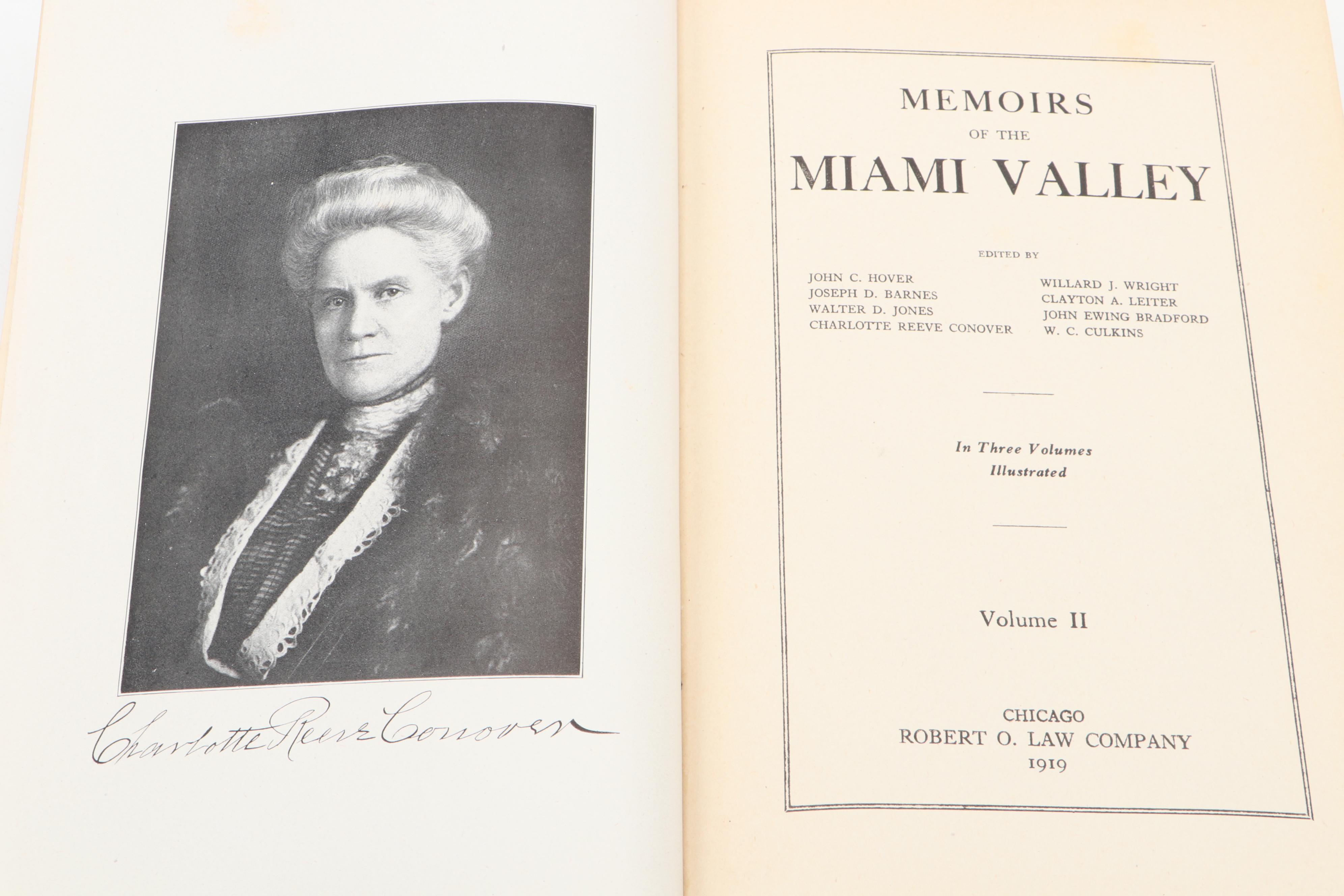 Illustrated "Memoirs of the Miami Valley" Three-Volume Set, 1919