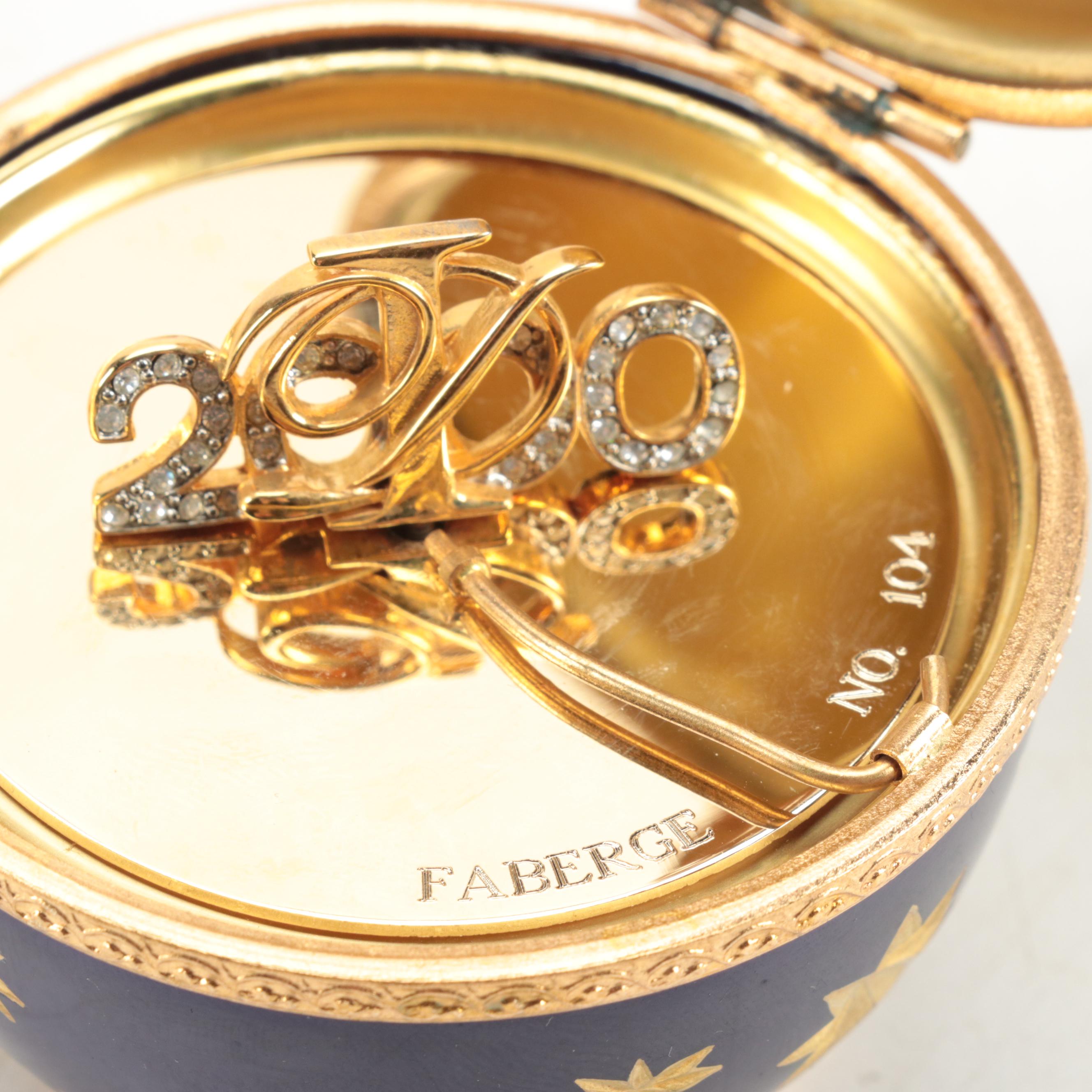 French Limoges Porcelain "Millennium" Faberge Egg, 2000