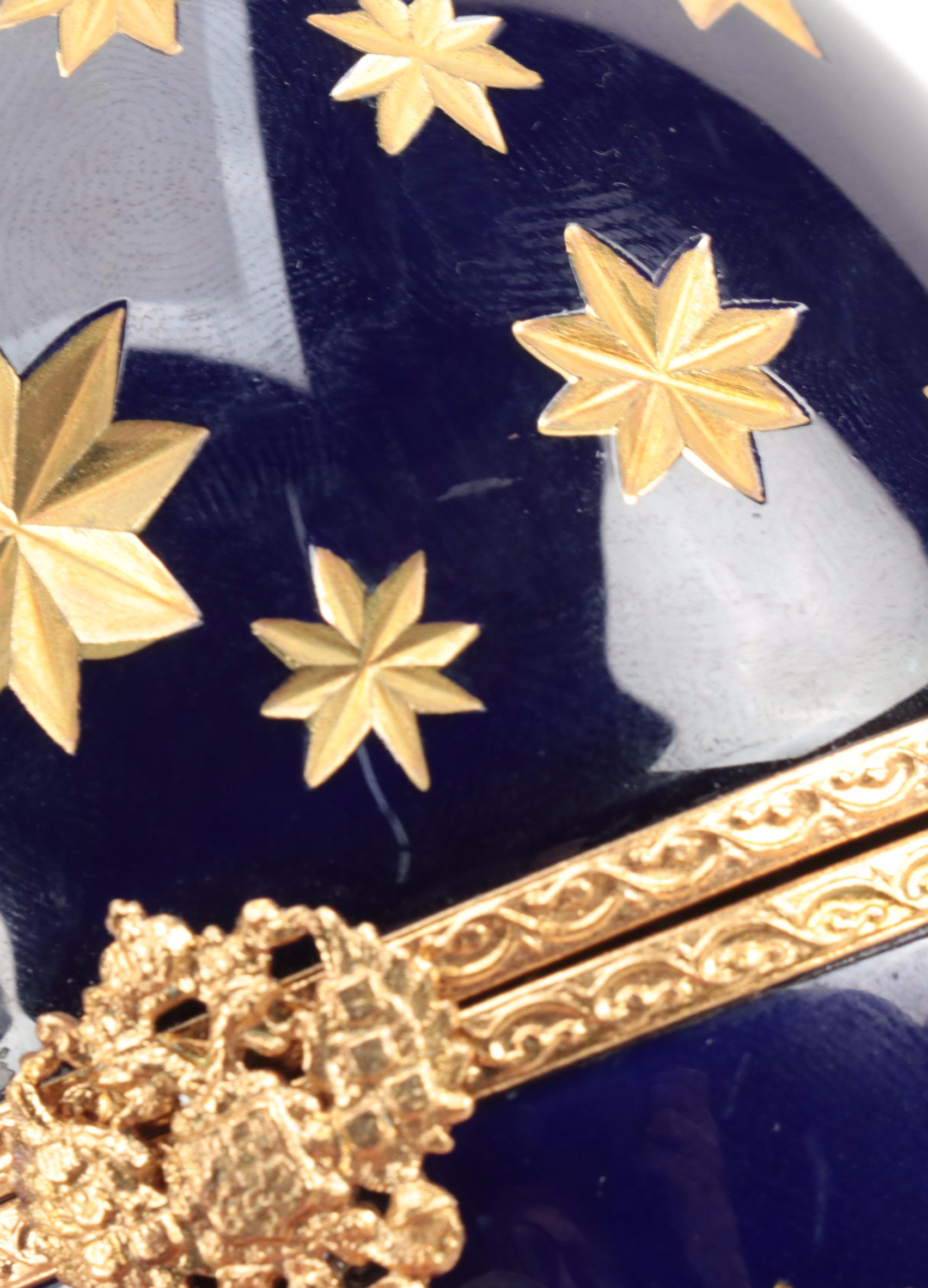 French Limoges Porcelain "Millennium" Faberge Egg, 2000