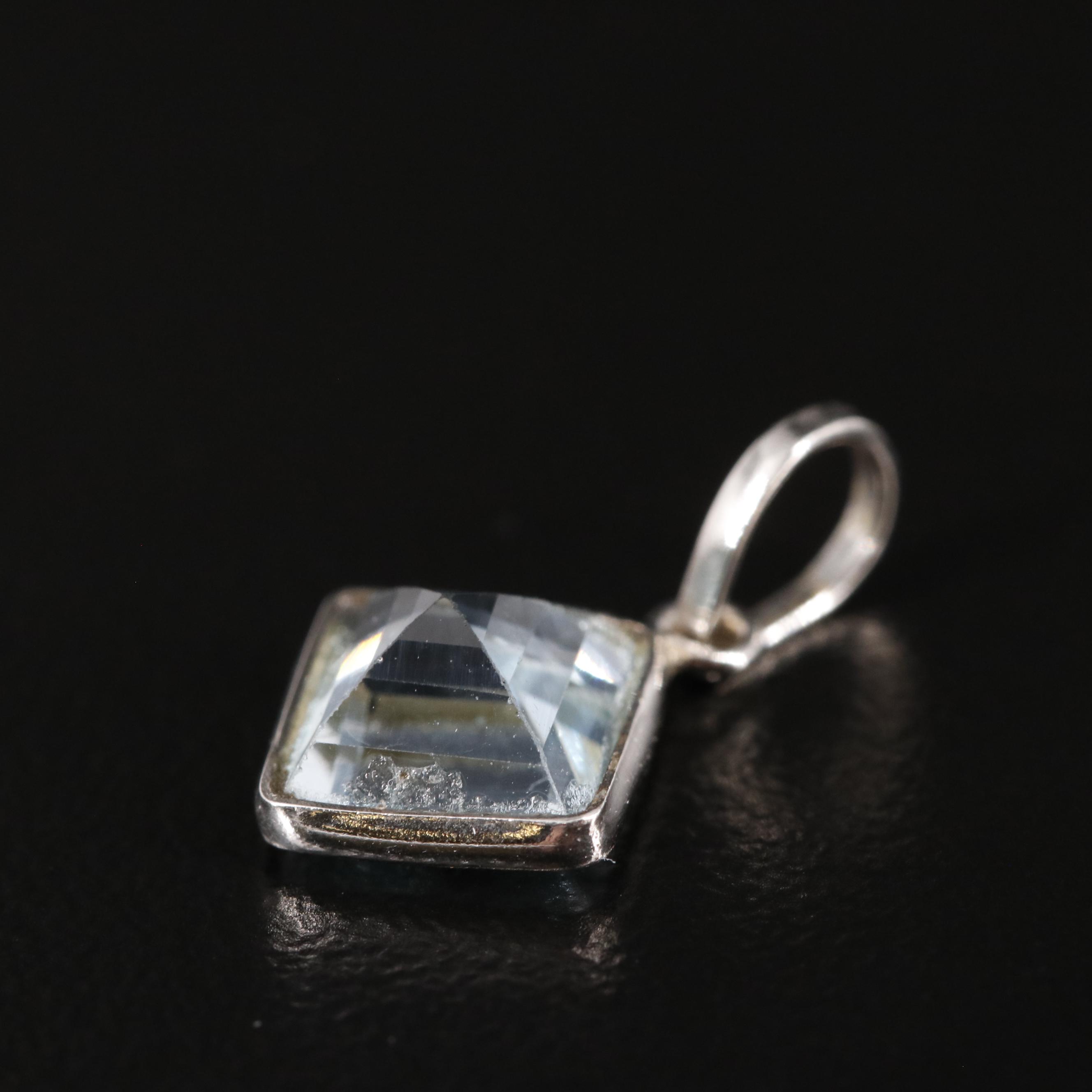 14K Blue Topaz Pendant