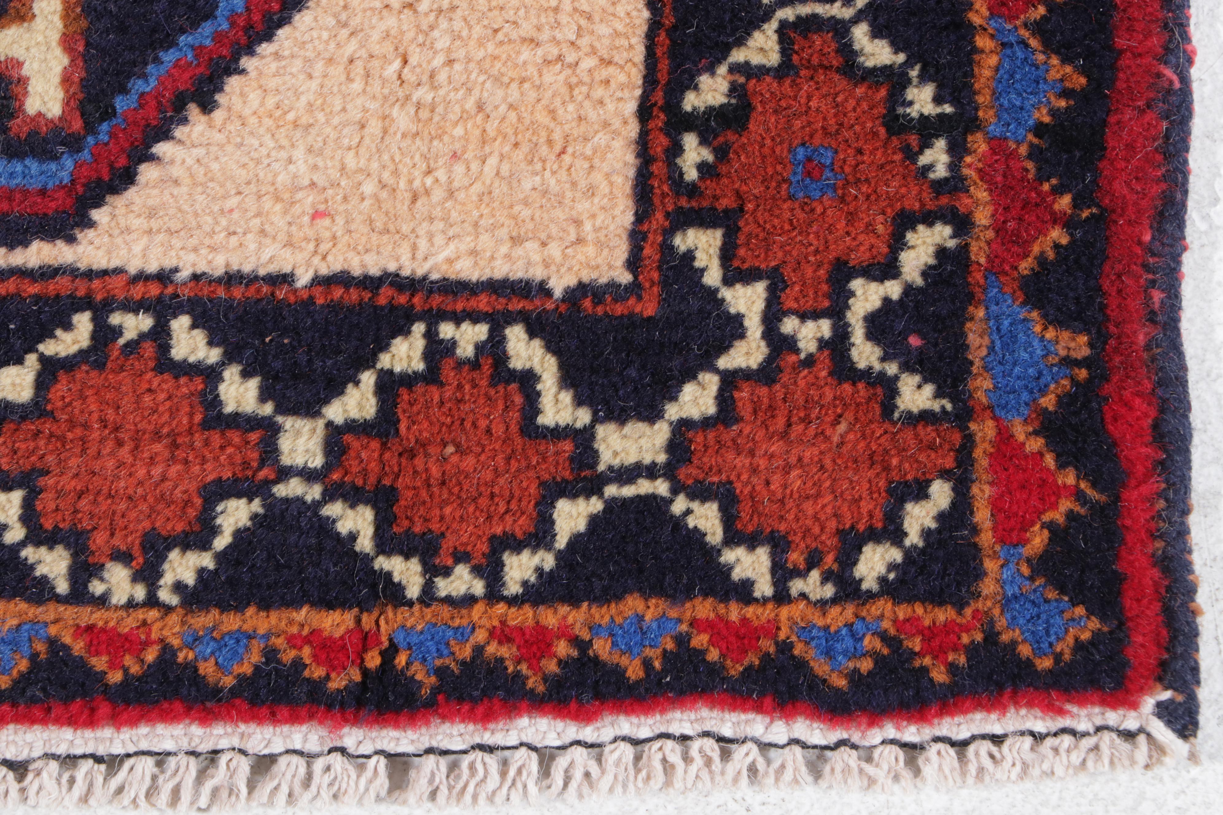 2'8 x 4'3 Hand-Knotted Afghan Baluch Accent Rug
