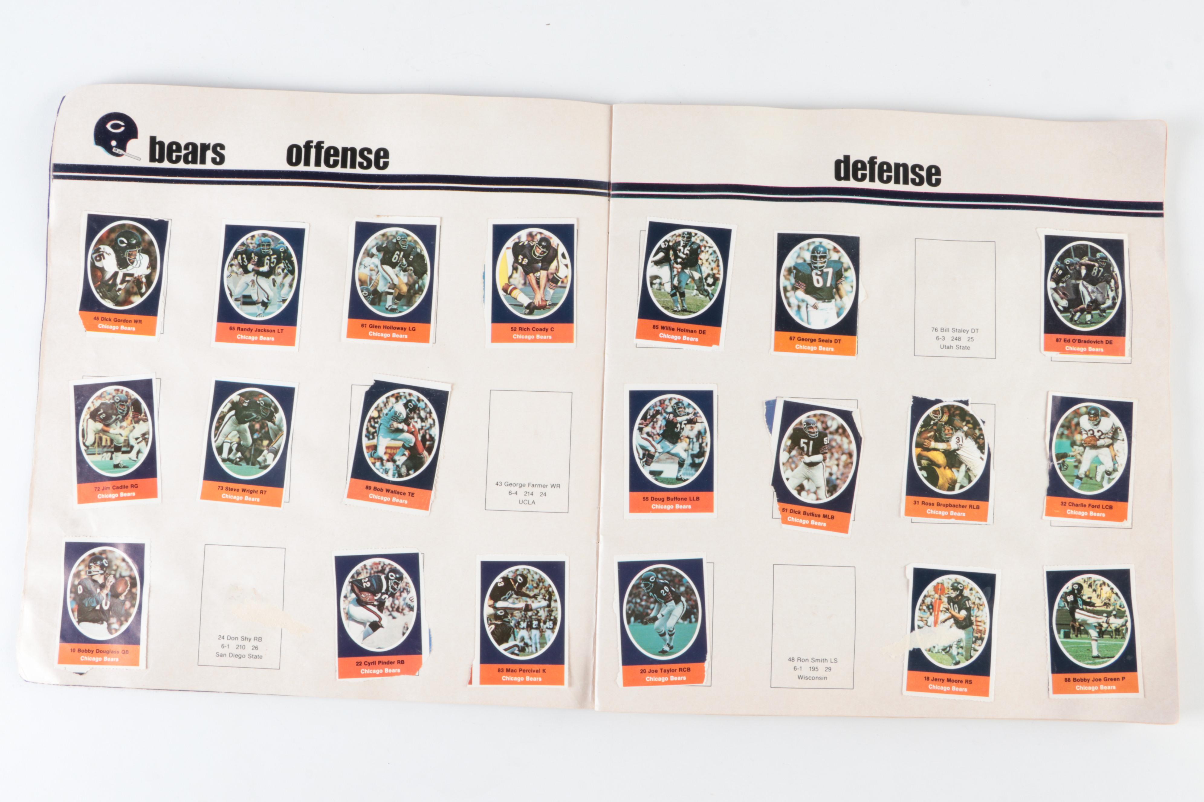 1972 NFL Action Stamp Album with Youngblood, Larson, Upshaw and More Stars