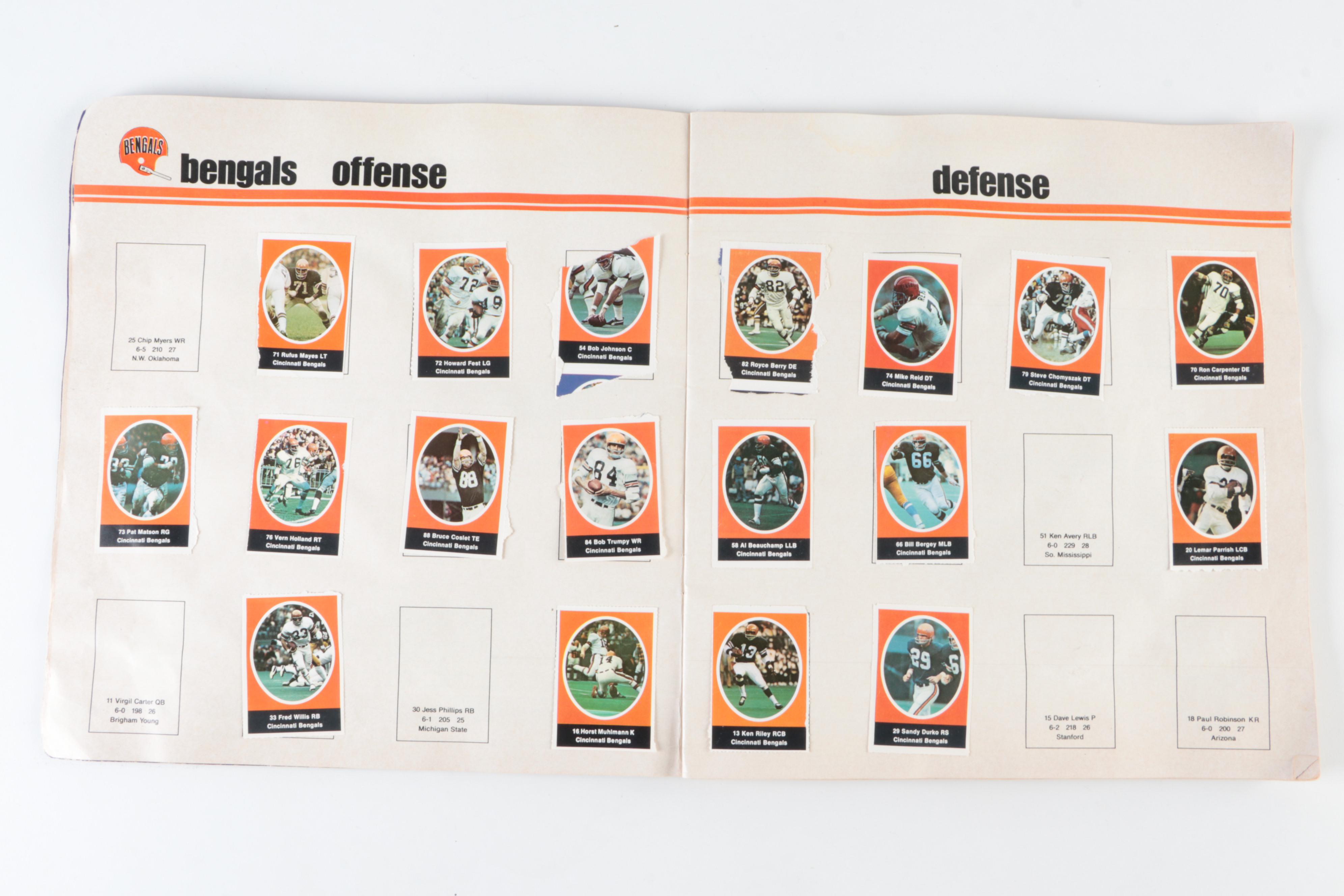 1972 NFL Action Stamp Album with Youngblood, Larson, Upshaw and More Stars