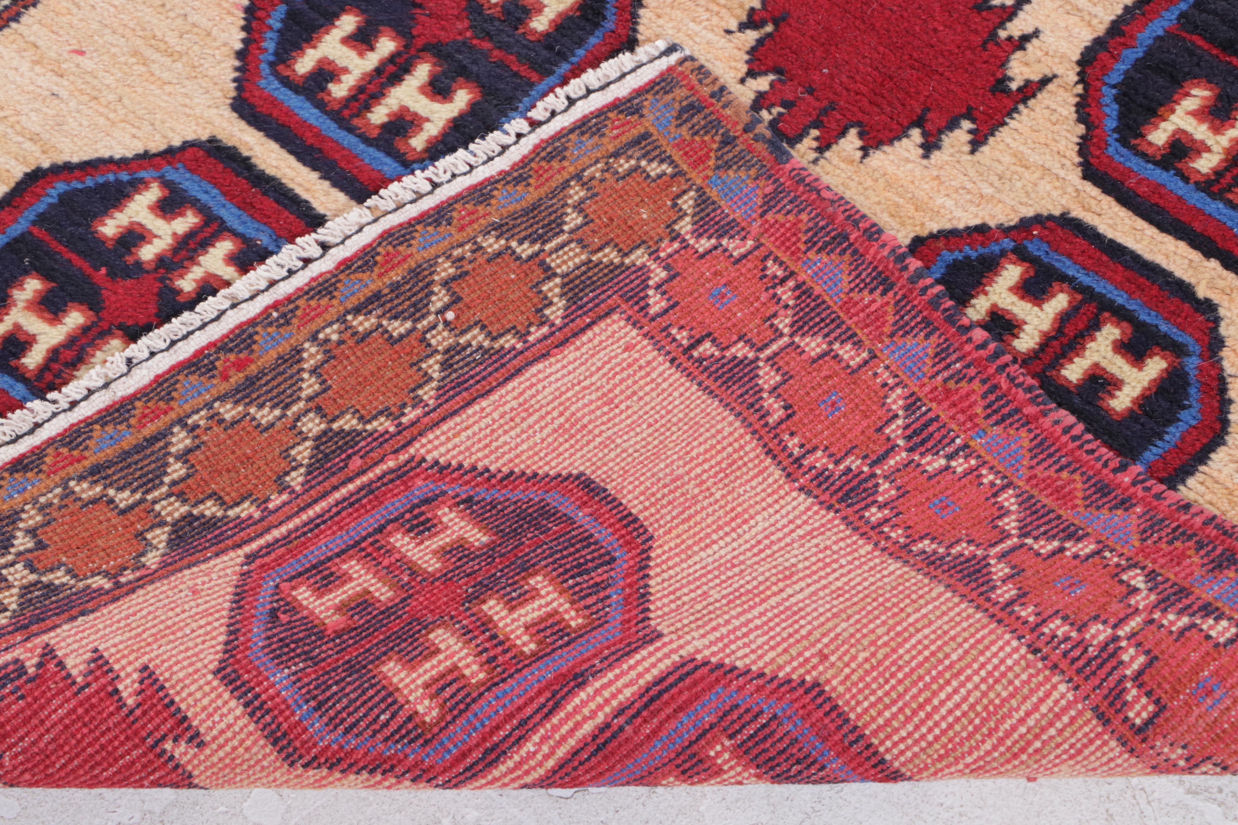 2'8 x 4'3 Hand-Knotted Afghan Baluch Accent Rug