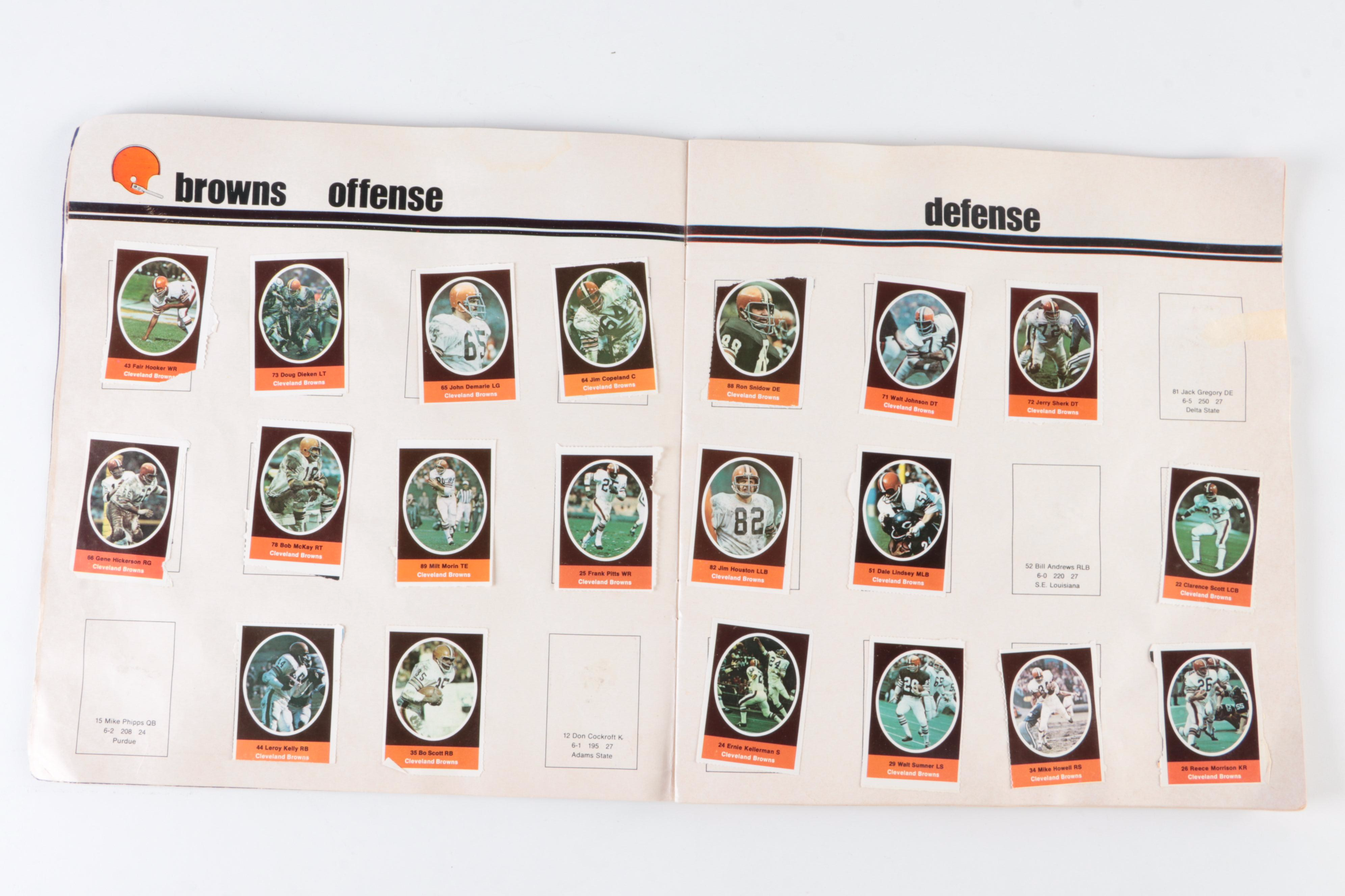 1972 NFL Action Stamp Album with Youngblood, Larson, Upshaw and More Stars