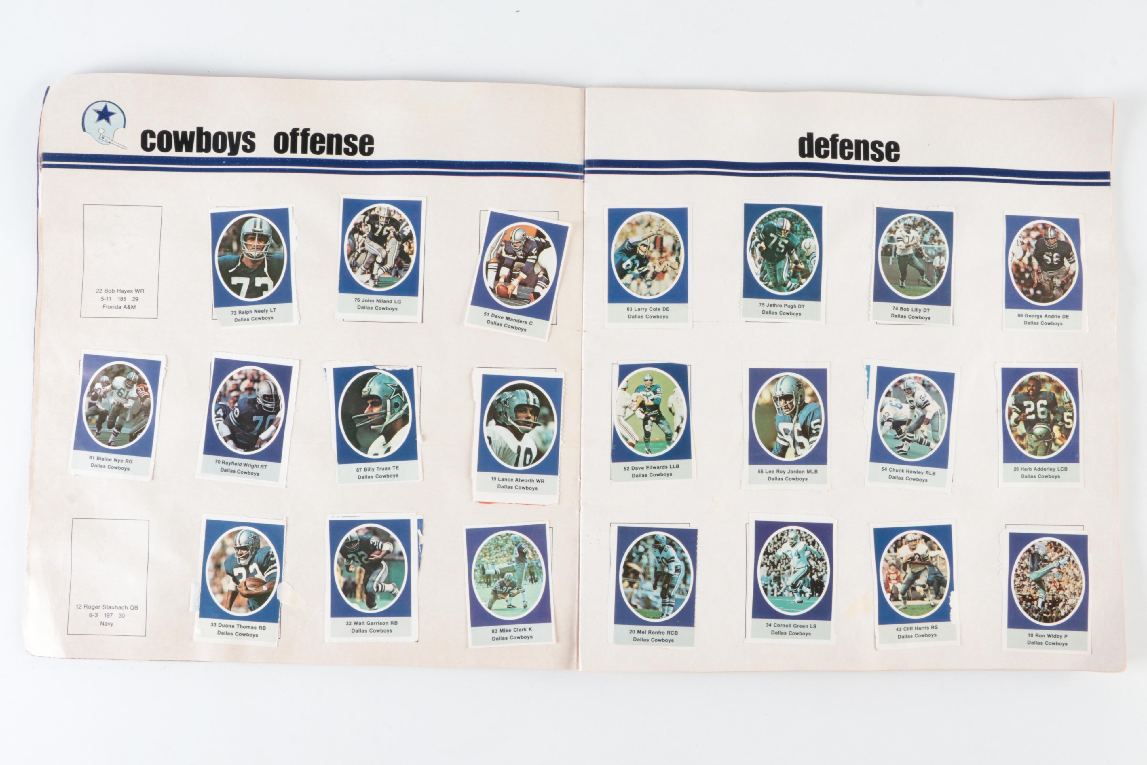 1972 NFL Action Stamp Album with Youngblood, Larson, Upshaw and More Stars