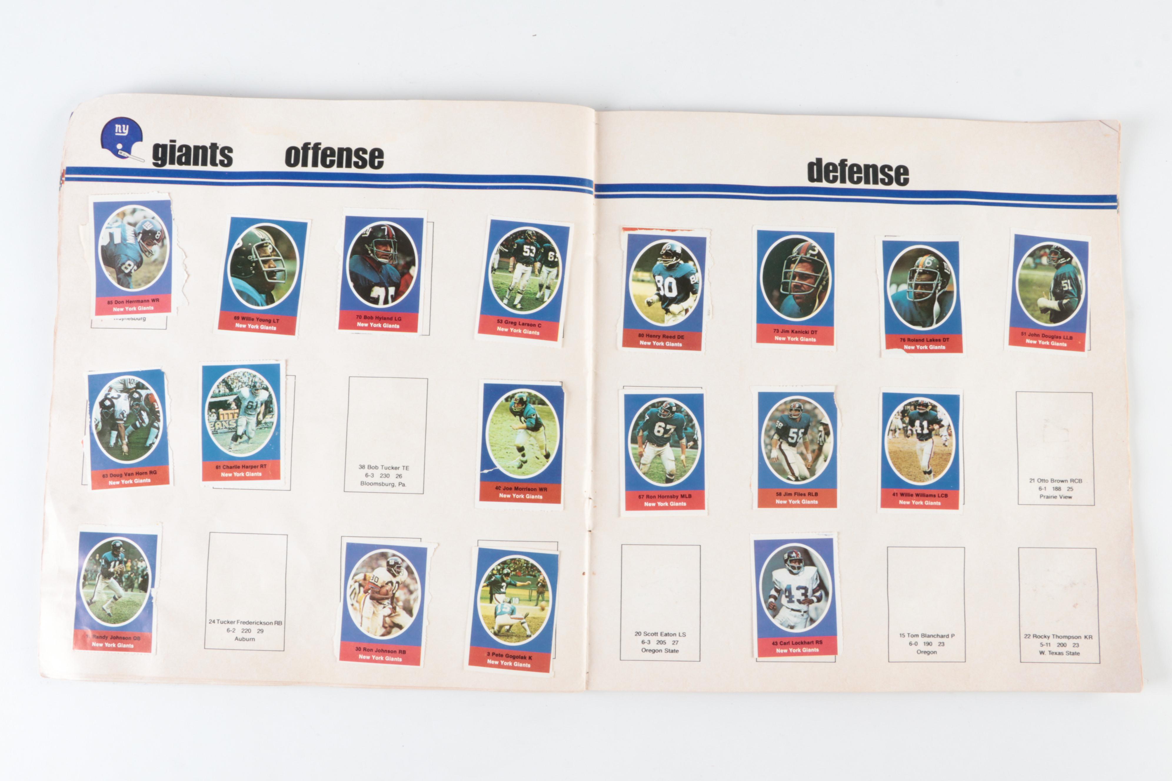 1972 NFL Action Stamp Album with Youngblood, Larson, Upshaw and More Stars