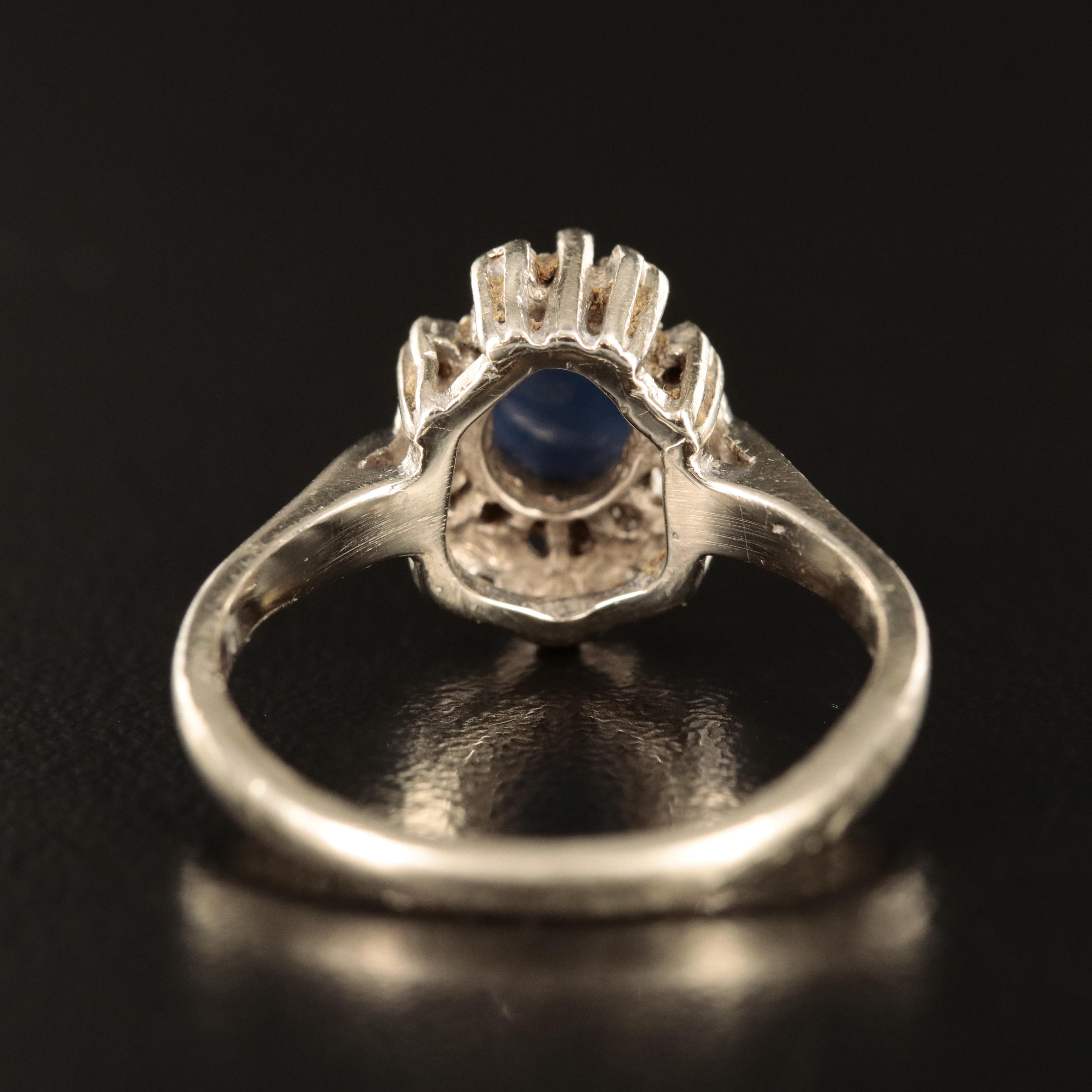 Vintage 14K Star Sapphire and Diamond Ring