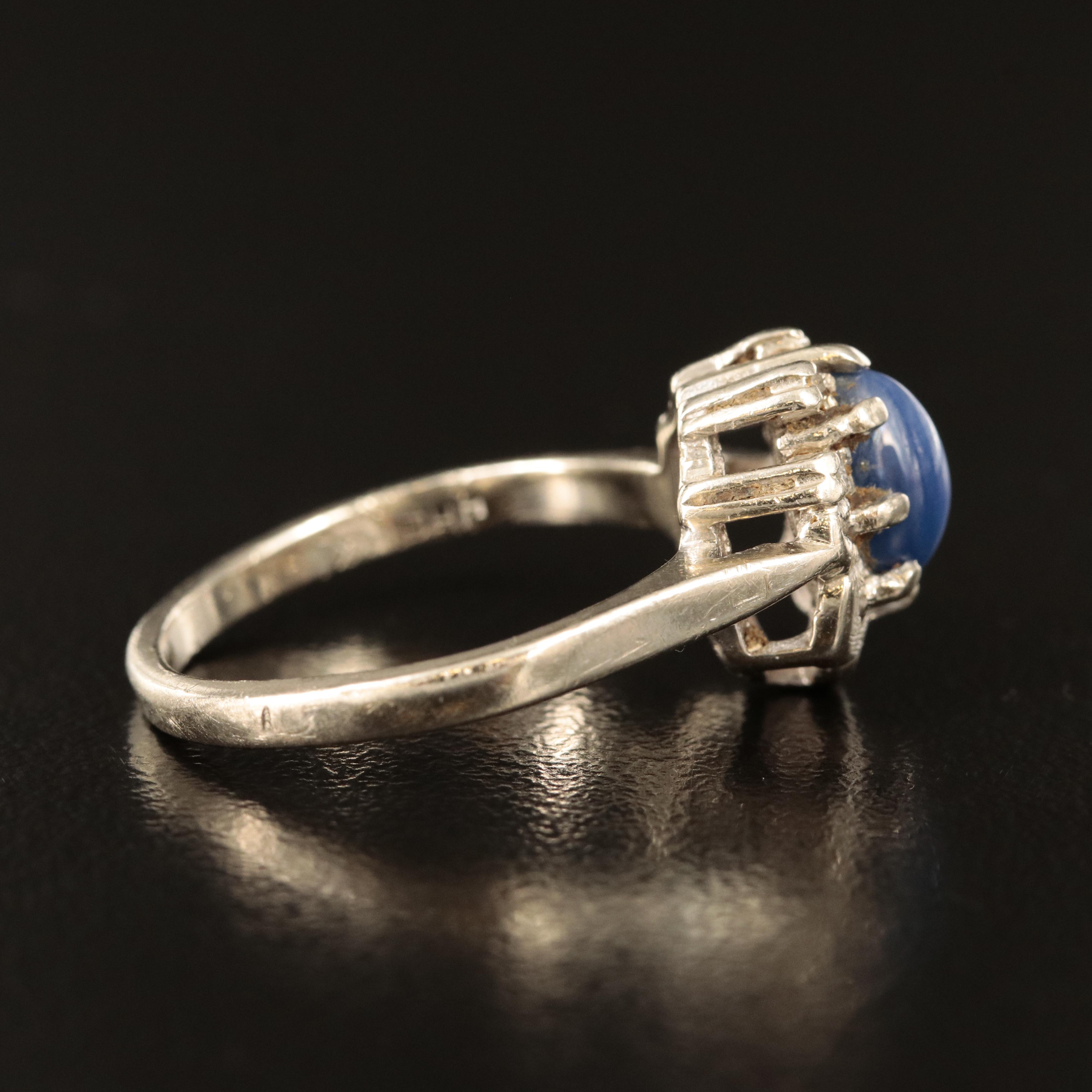 Vintage 14K Star Sapphire and Diamond Ring