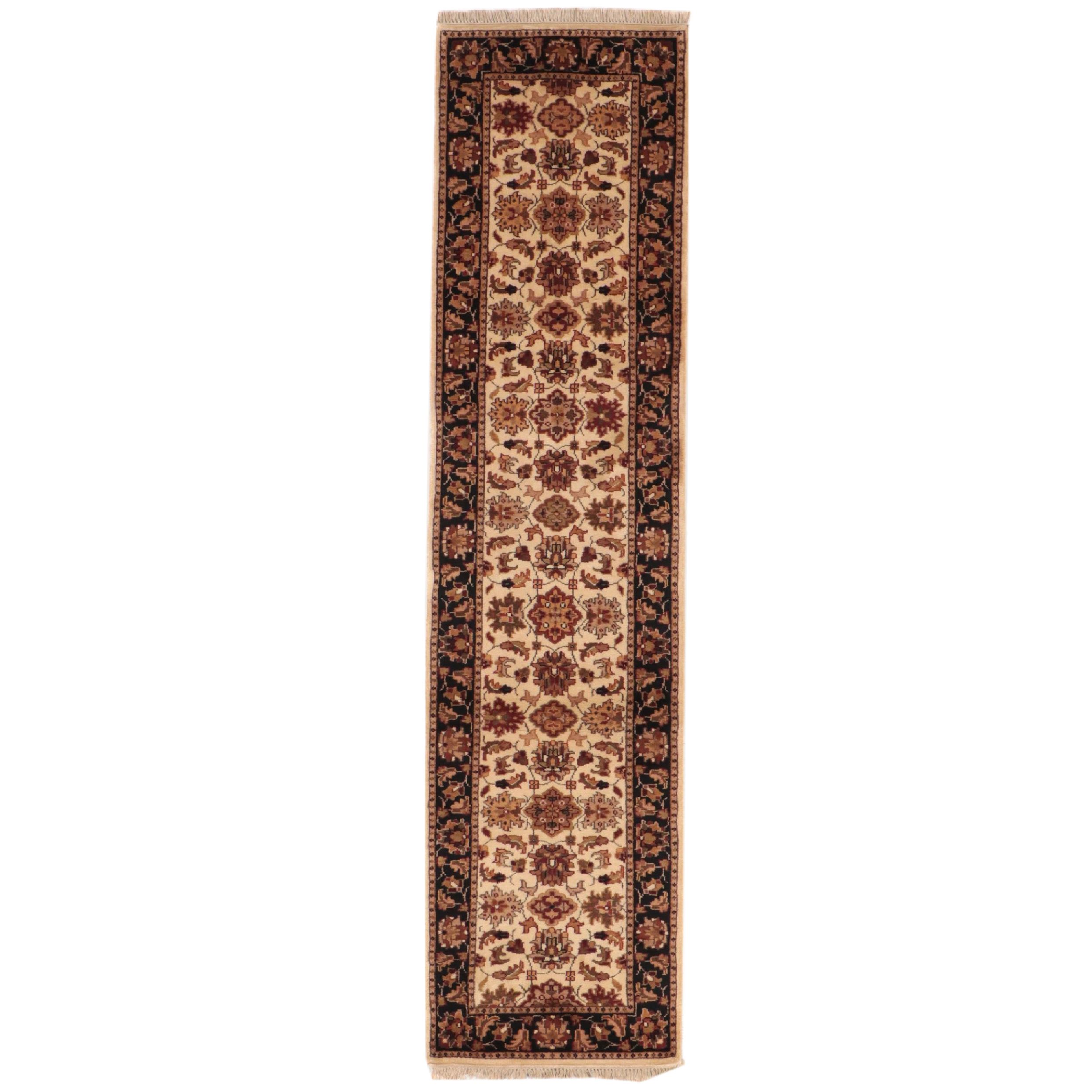 2'6 x 10'3 Hand-Knotted Indian Agra Carpet Runner