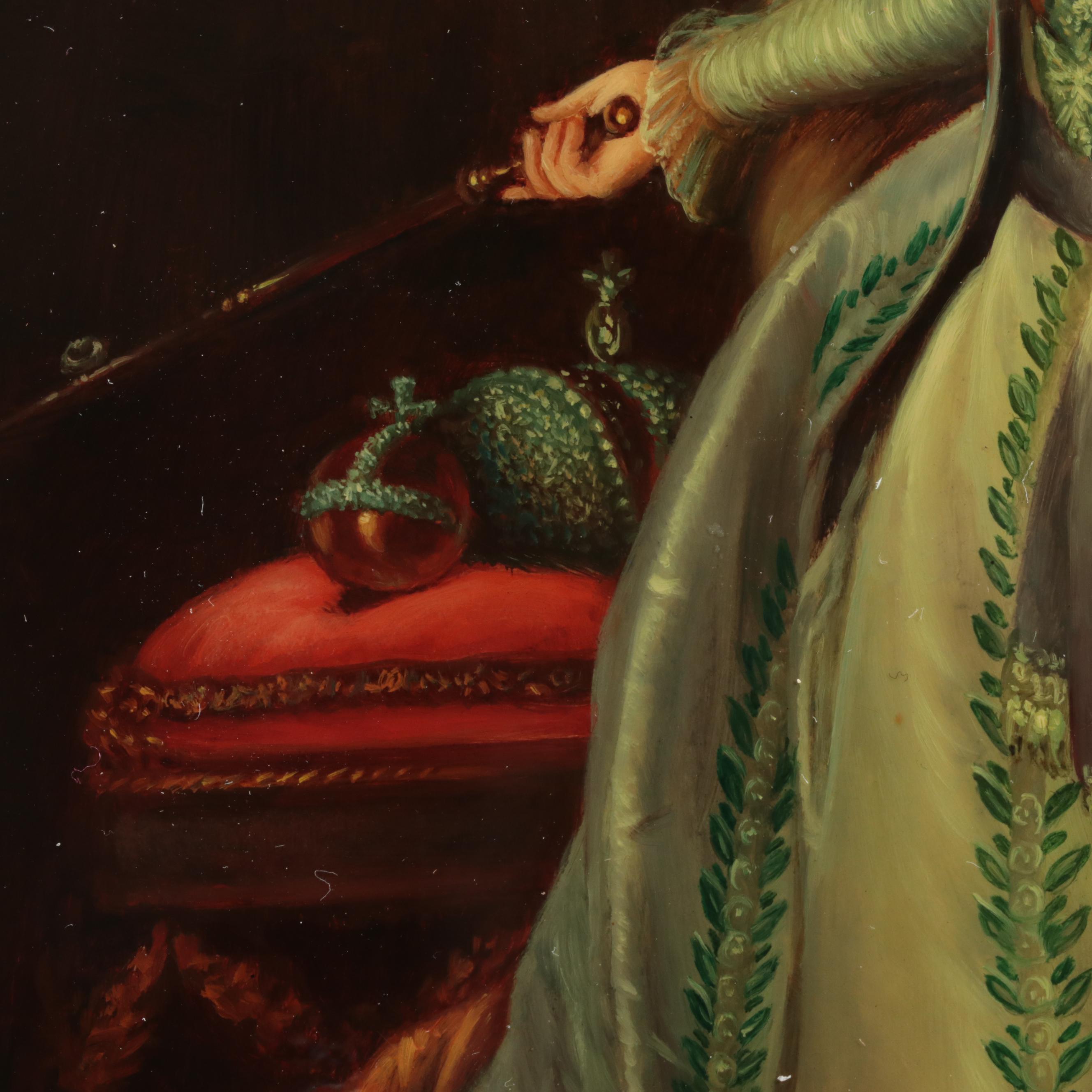 Russian Fedoskino "Catherine the Great" Lacquerware Box