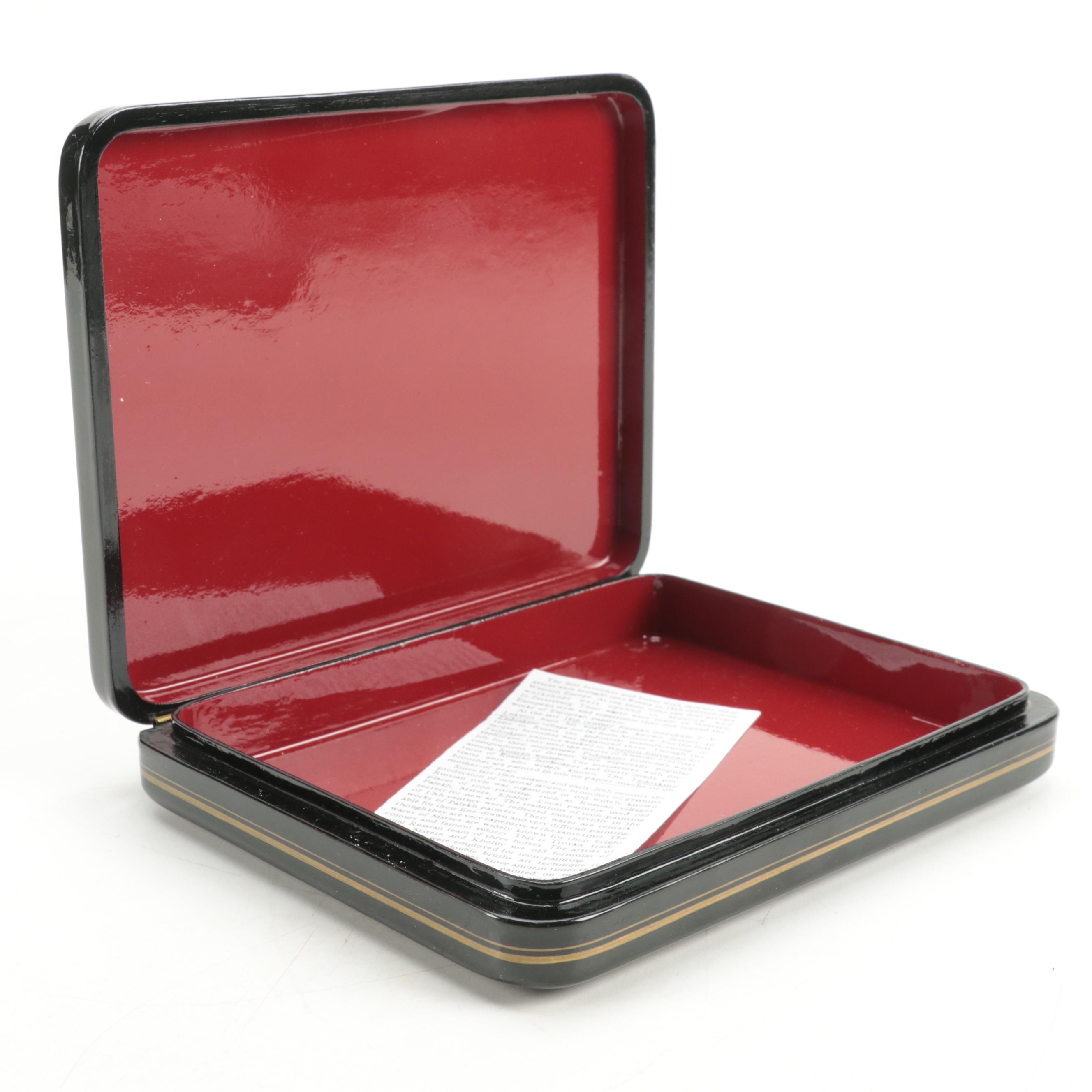 Russian Fedoskino "Catherine the Great" Lacquerware Box