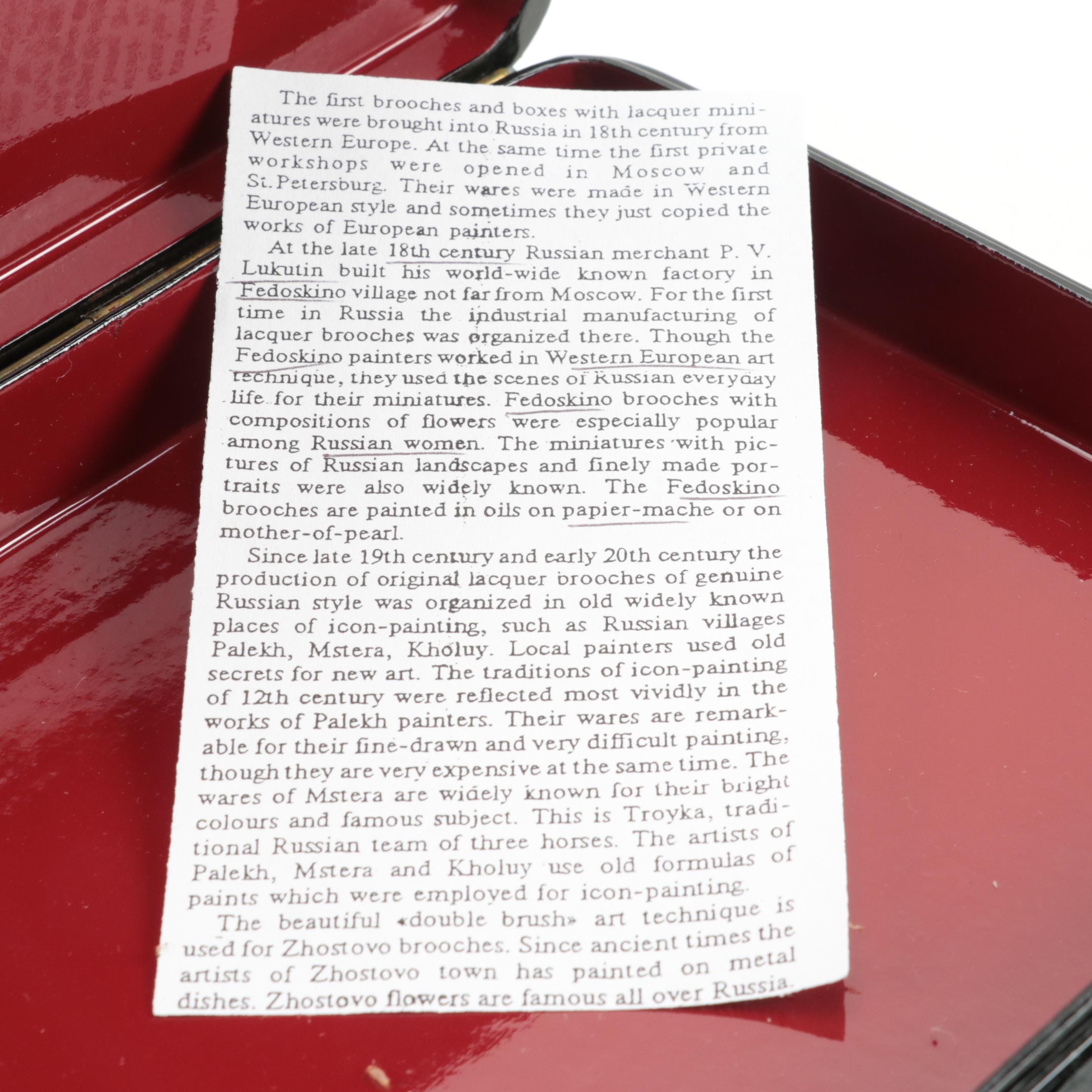 Russian Fedoskino "Catherine the Great" Lacquerware Box