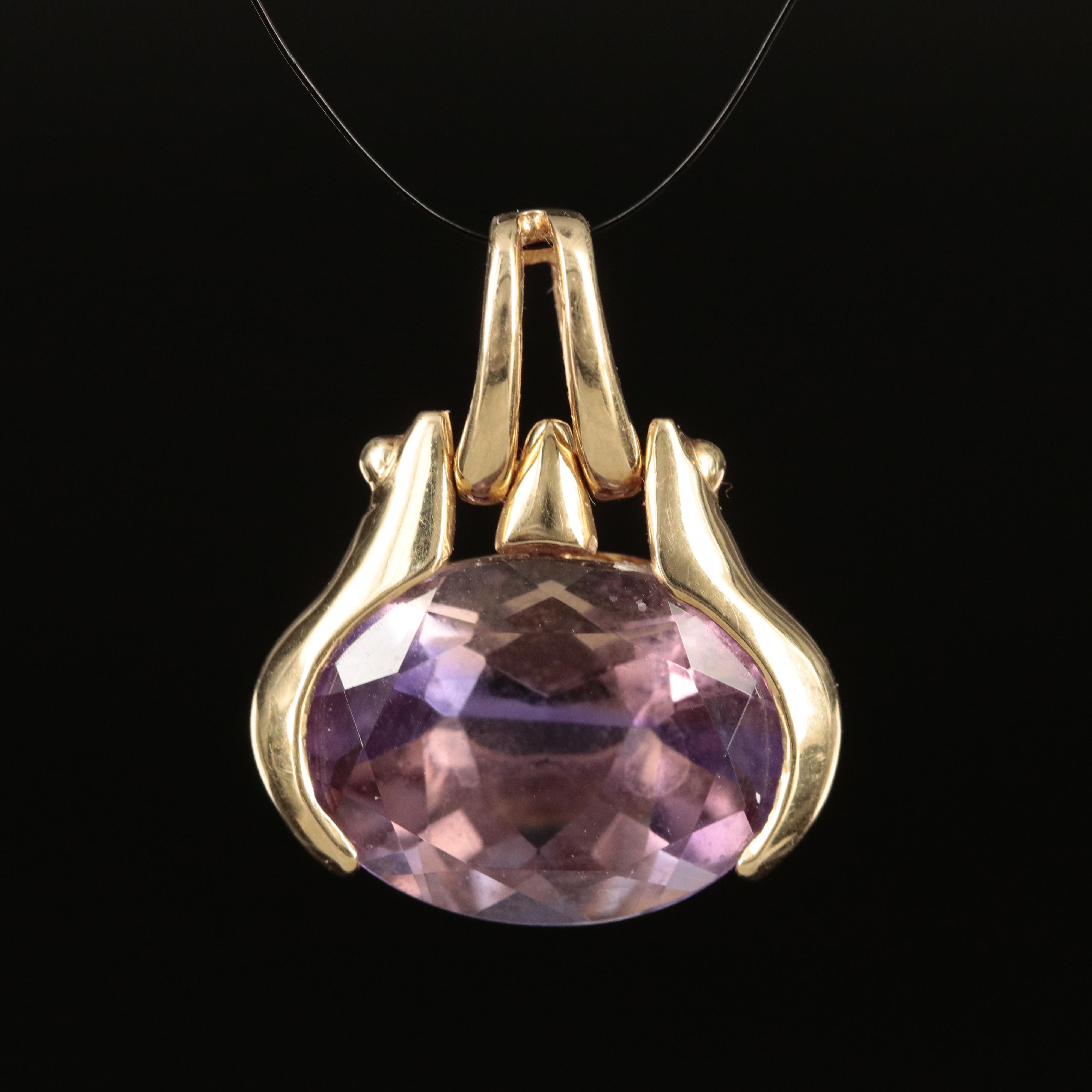 14K Amethyst Pendant