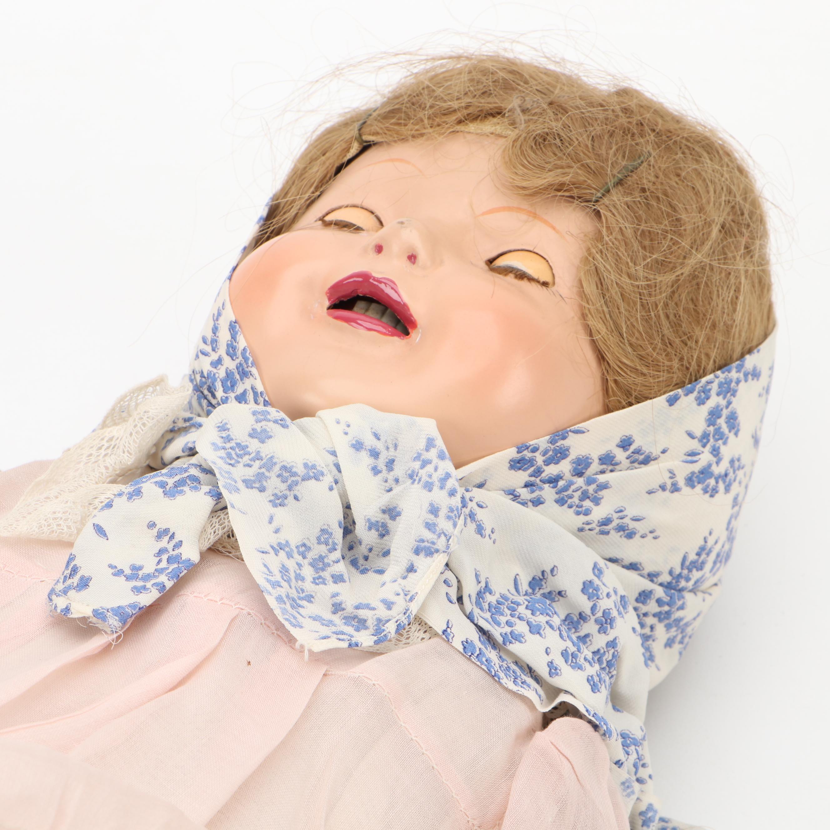 Composition Sleep Eye Child Doll, Mid- 20th Century