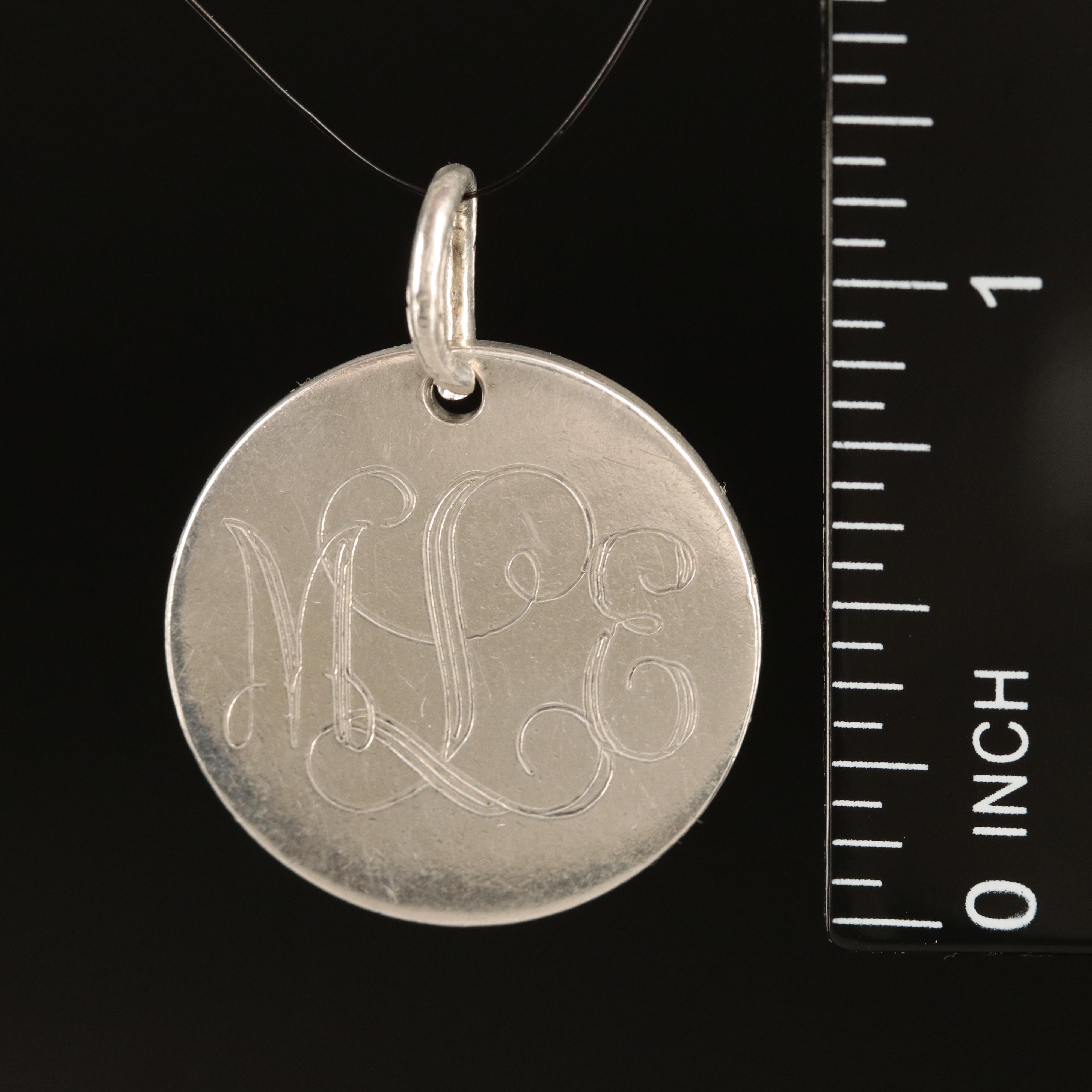 Tiffany & Co. Sterling Monogram Pendant