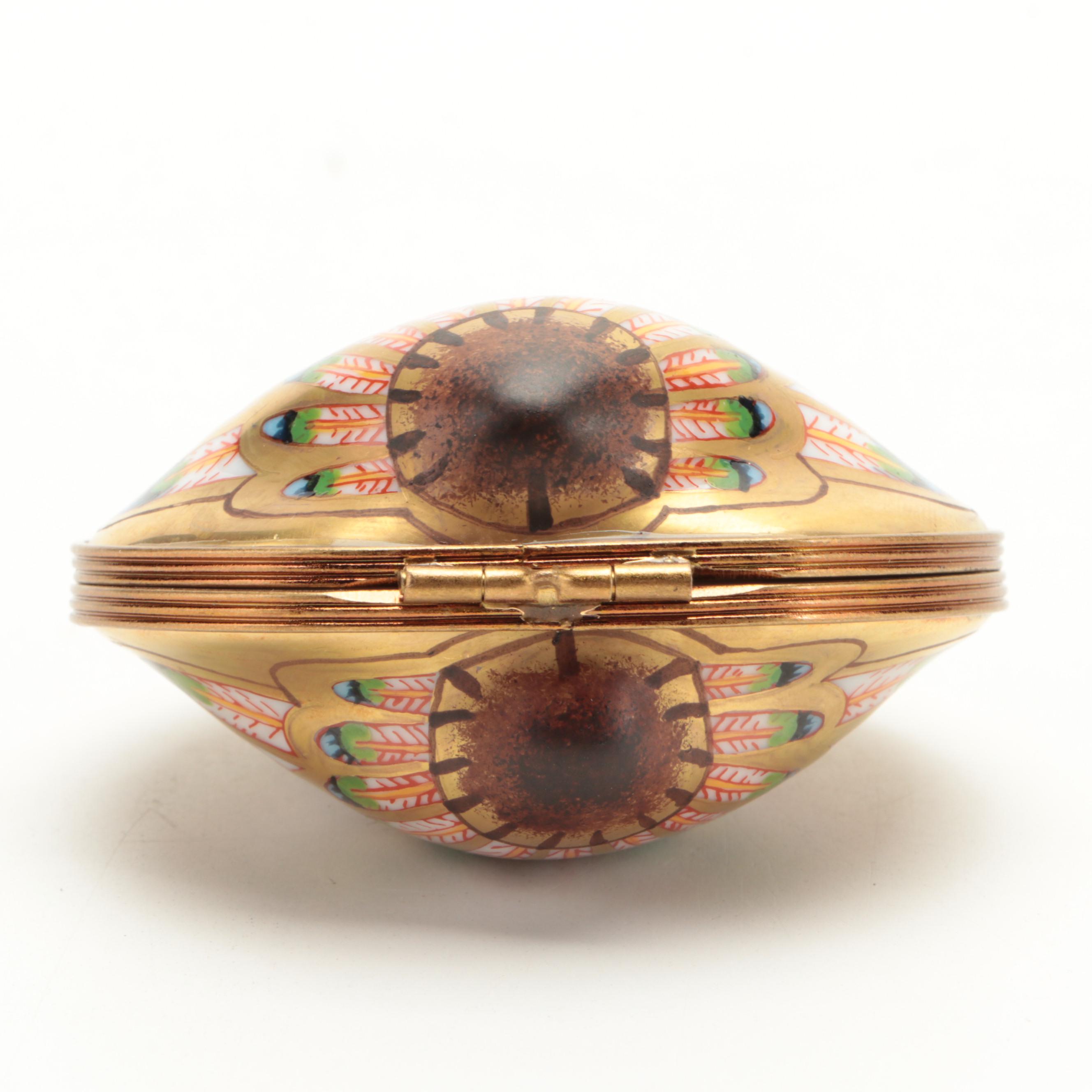 Limoges Porcelain Oyster Shaped Box