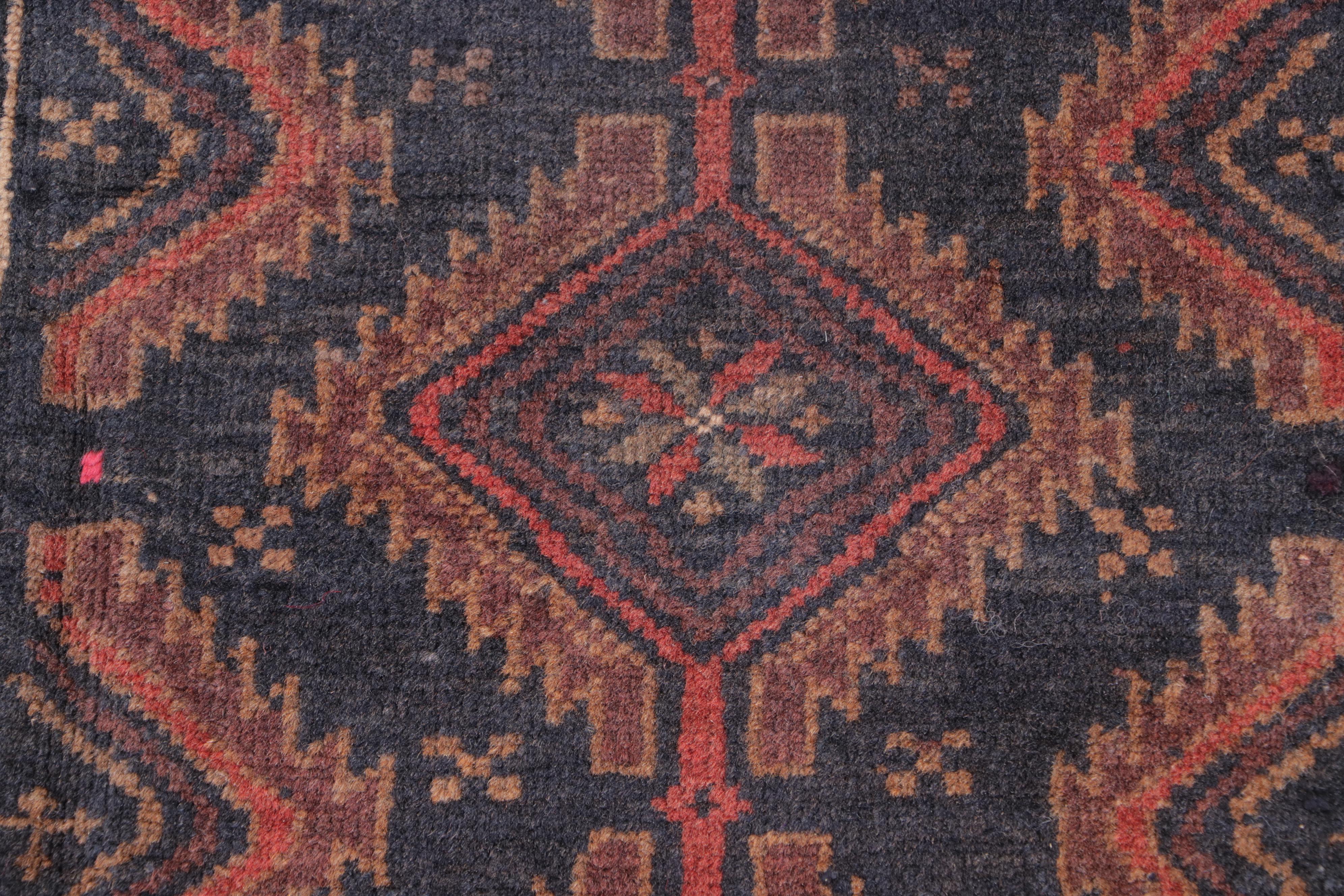 3' x 4'3 Hand-Knotted Afghan Baluch Accent Rug