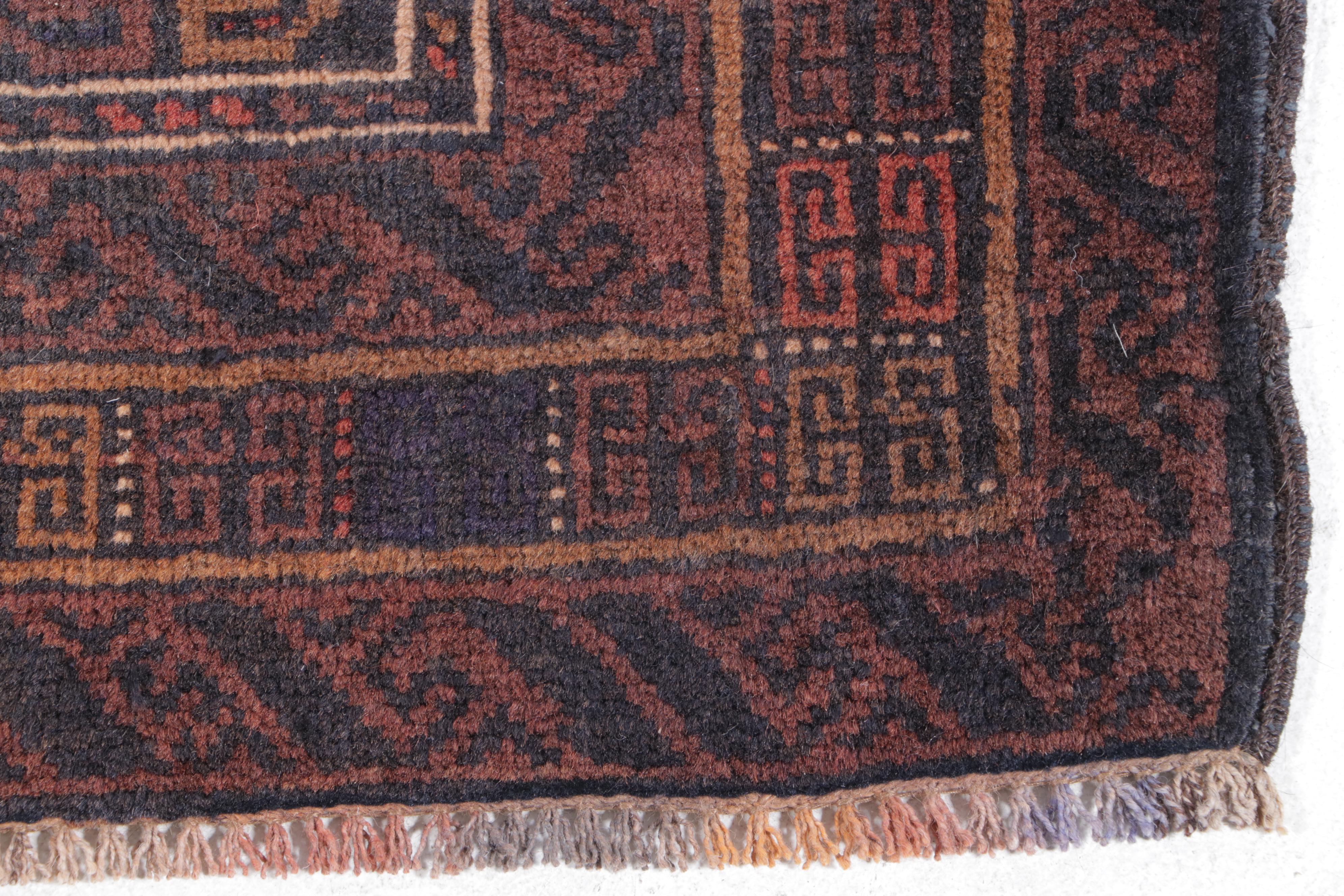 3' x 4'3 Hand-Knotted Afghan Baluch Accent Rug