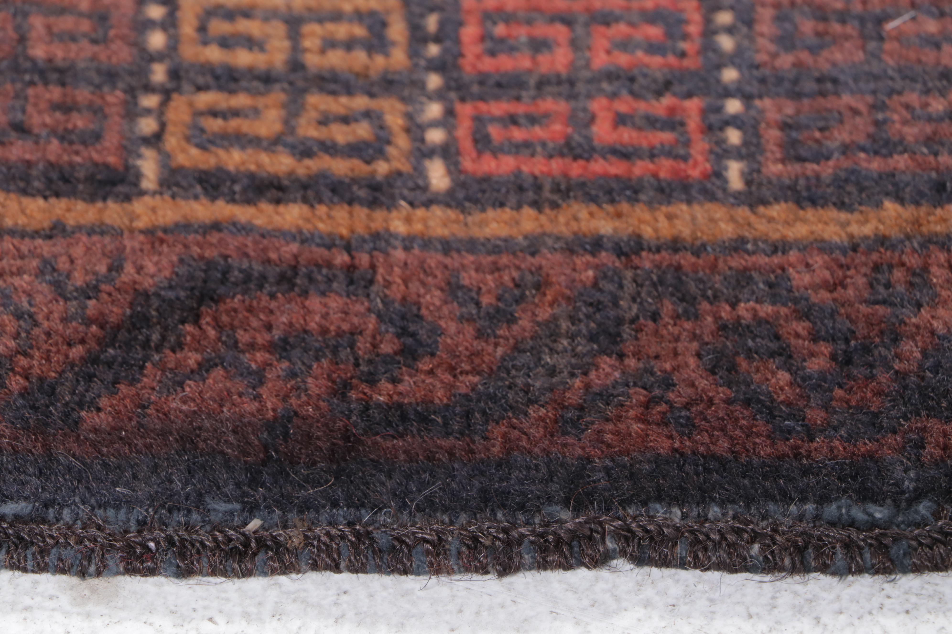 3' x 4'3 Hand-Knotted Afghan Baluch Accent Rug