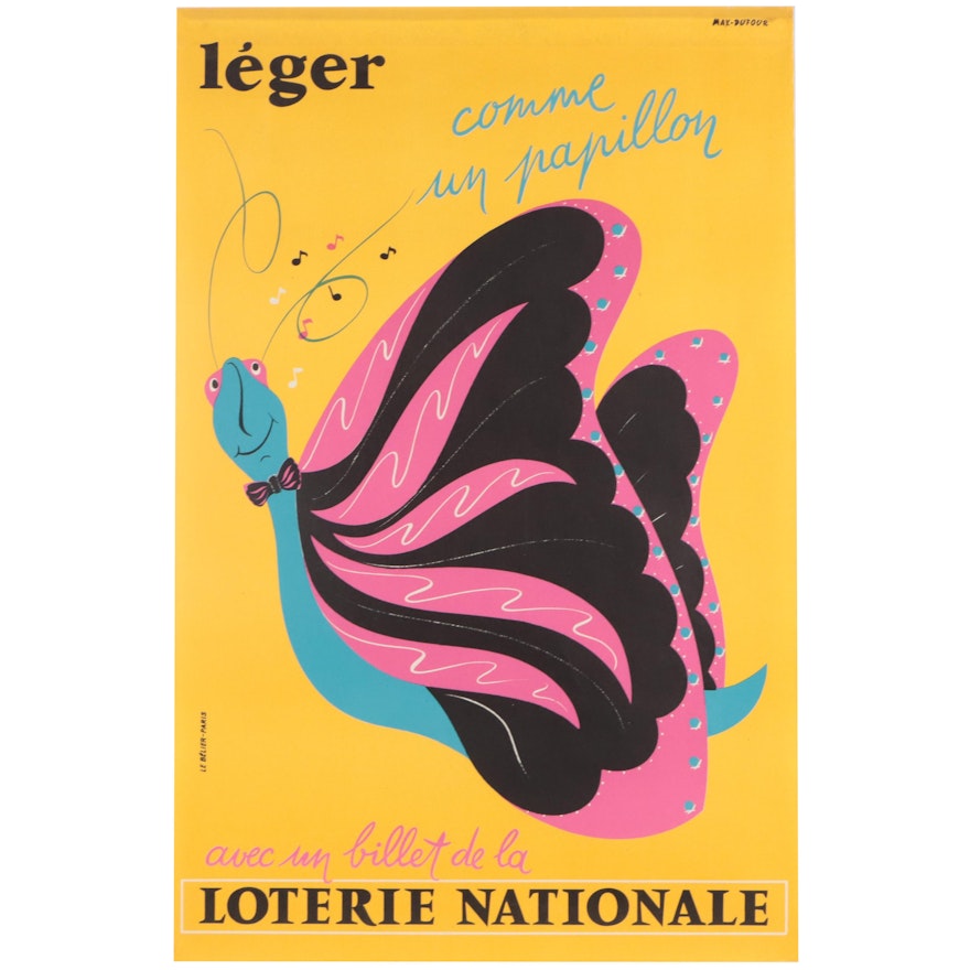 Lithograph Poster After Max Dufour "Loterie Nationale"