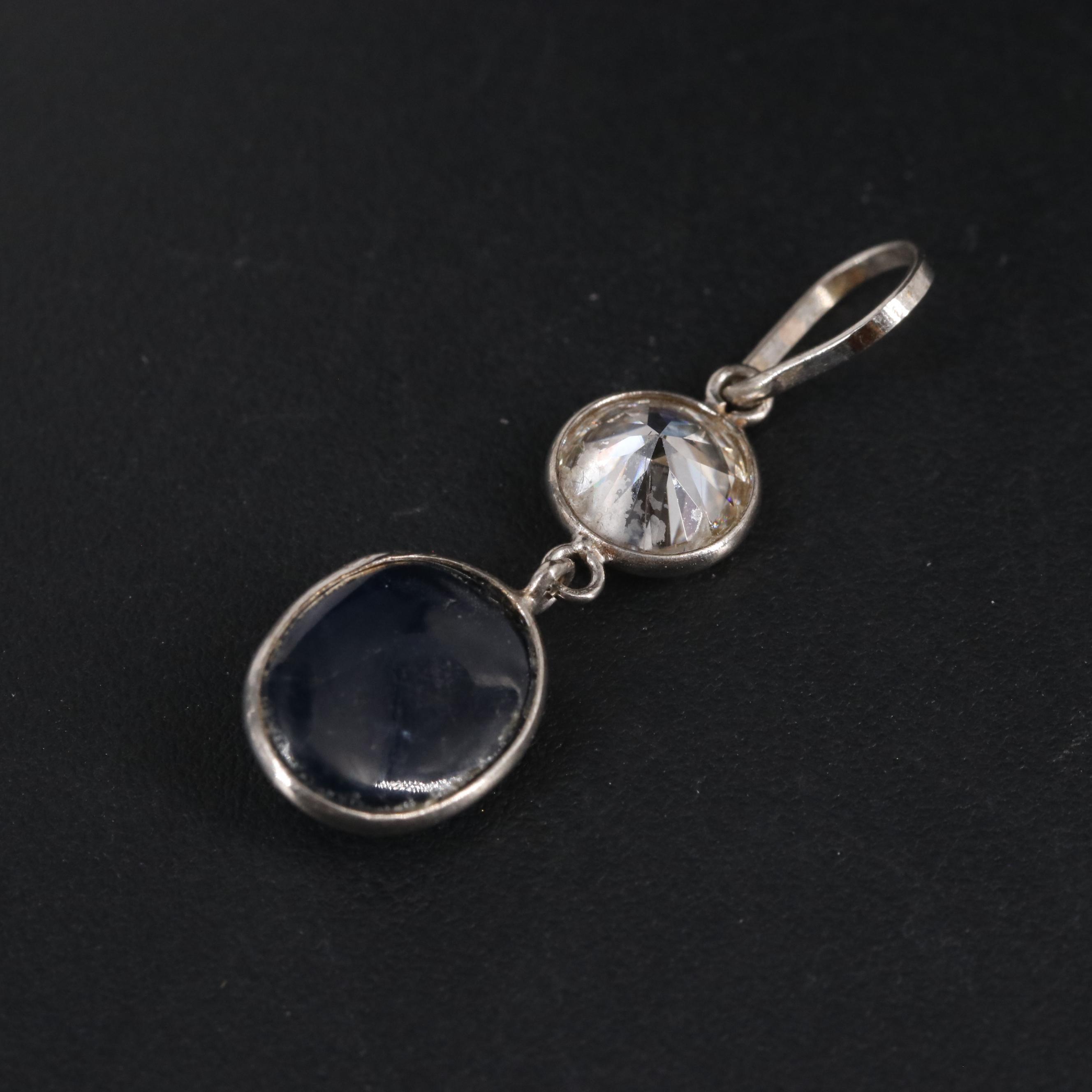 14K 3.06 CTW Sapphire and Moissanite Pendant