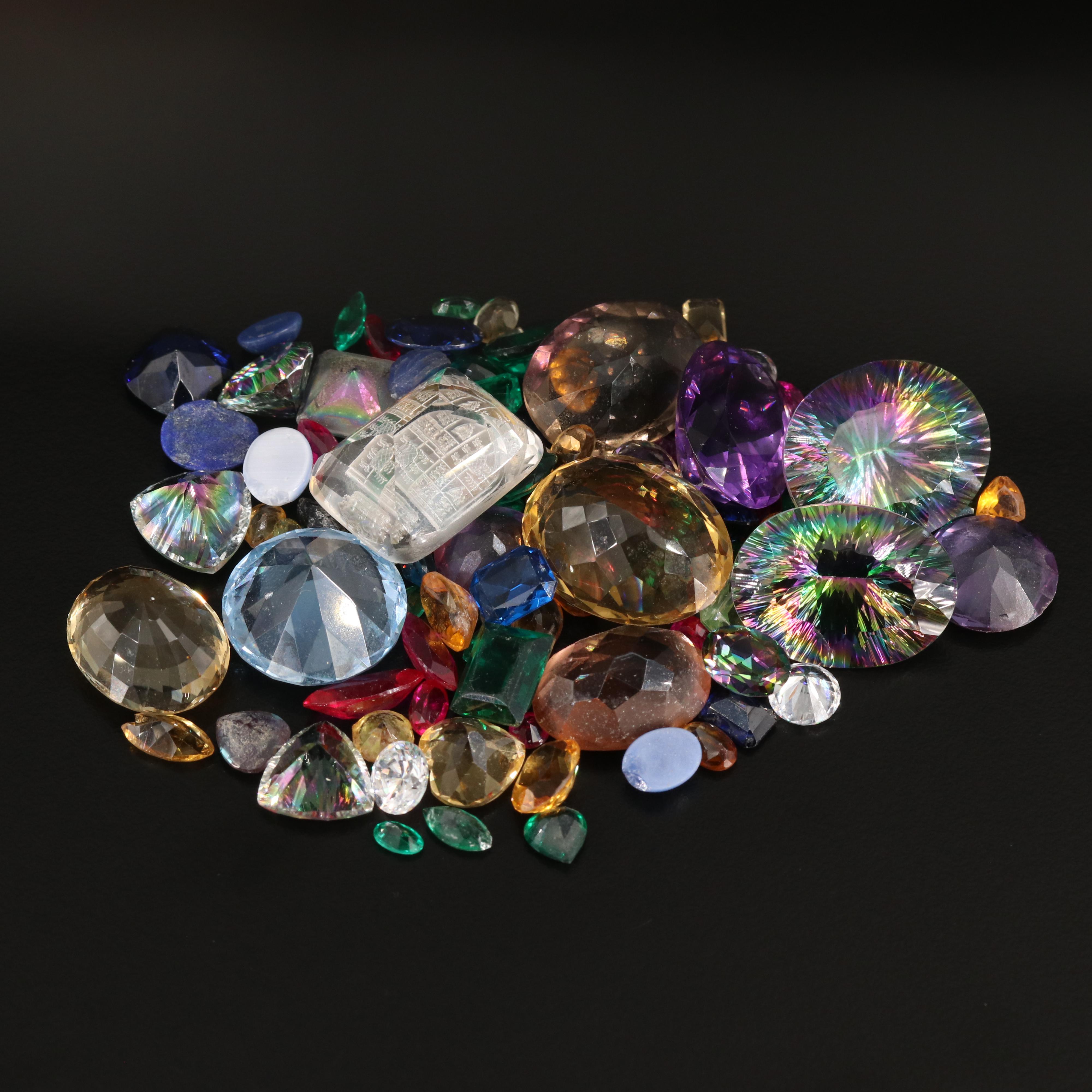 Loose 323.40 CTW Gemstones Including Rock Crystal Quartz, Topaz and Citrine