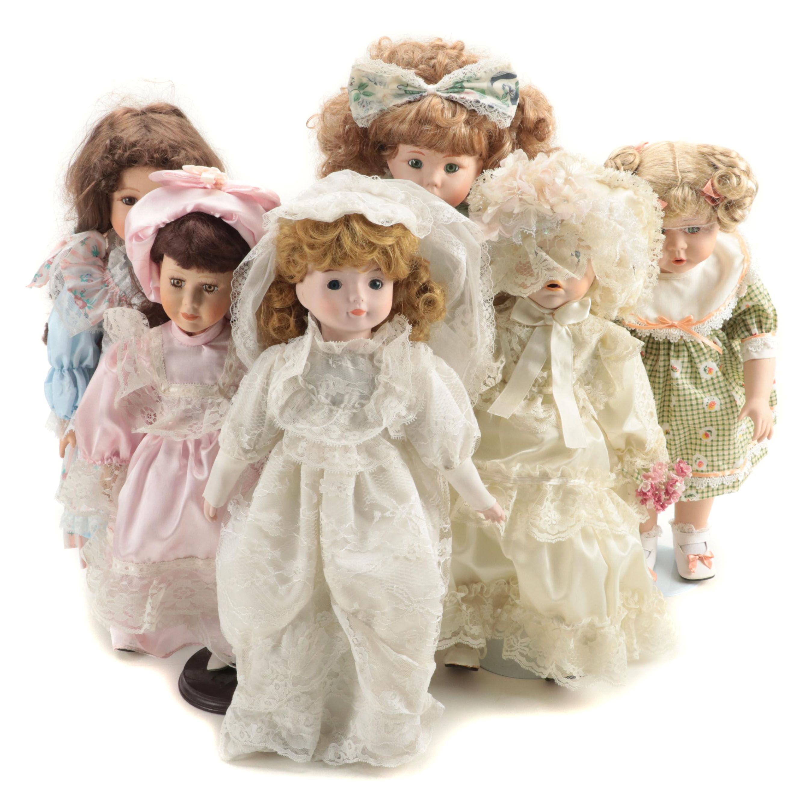 Wimbledon Collection and Other Porcelain Bisque Dolls