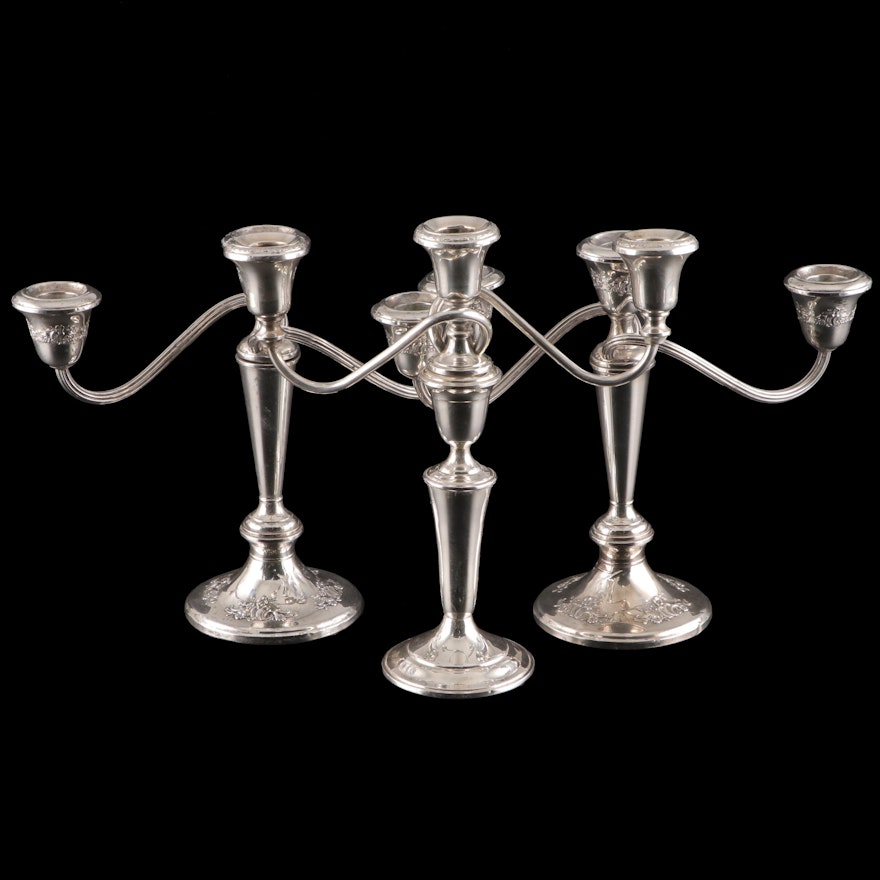 Gorham and Alvin Weighted Sterling Silver Candelabra