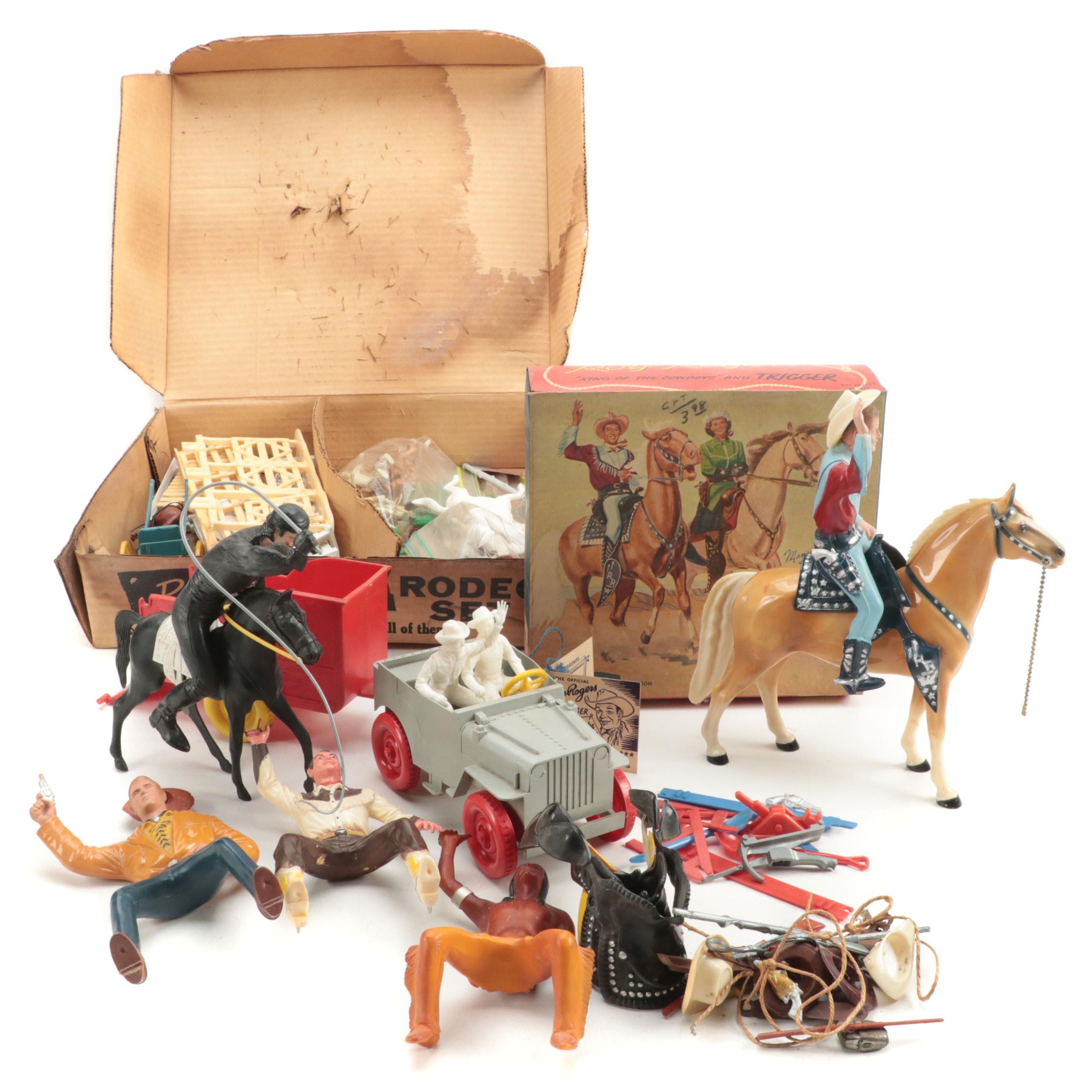 Hartland Roy Rogers and Trigger with Other Plastic Western Toys