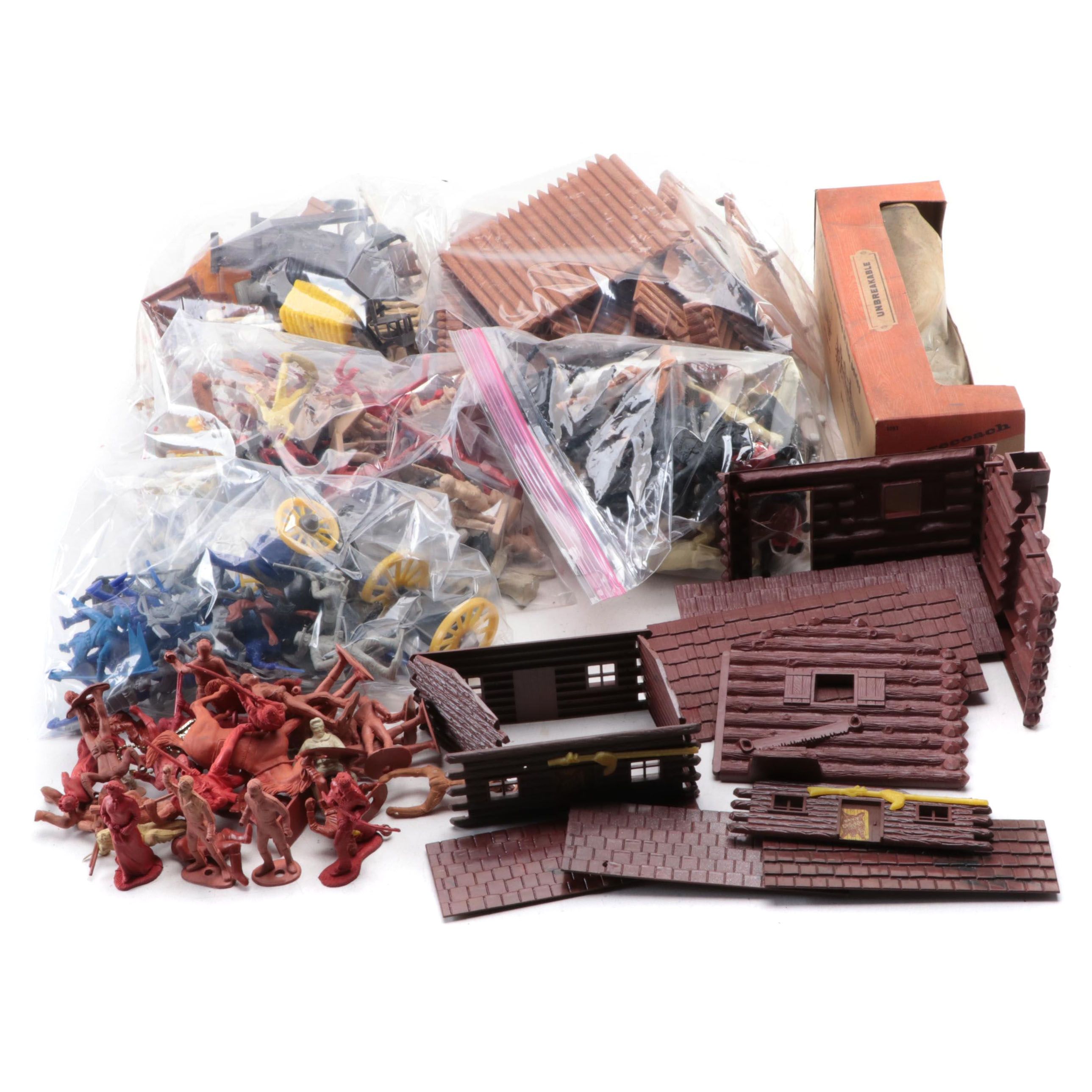 Louis Marx, Payton with Other Plastic Western Toys, Mid-20th Century