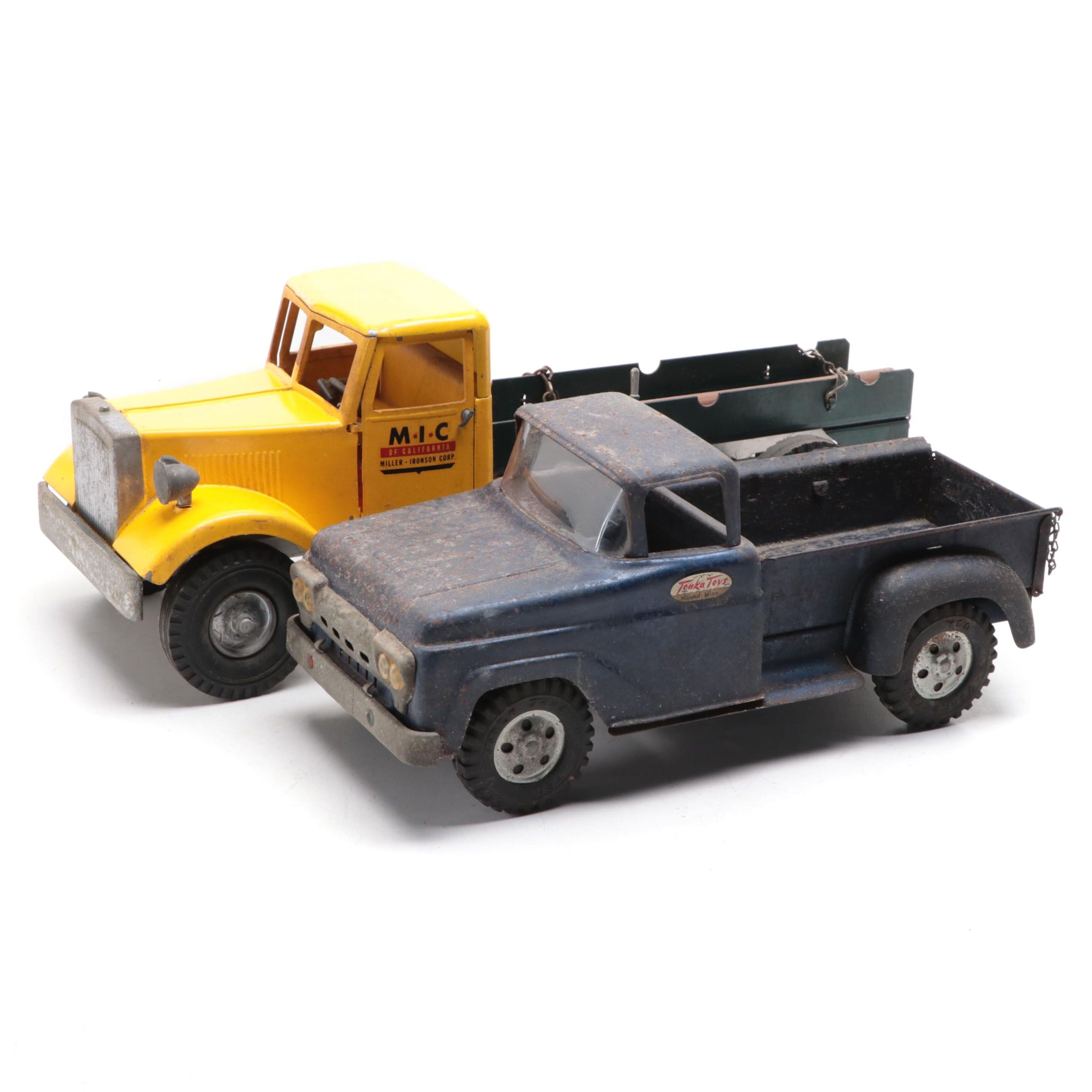 Smith Miller and Tonka Pressed Steel Toy Trucks, Mid-20th Century