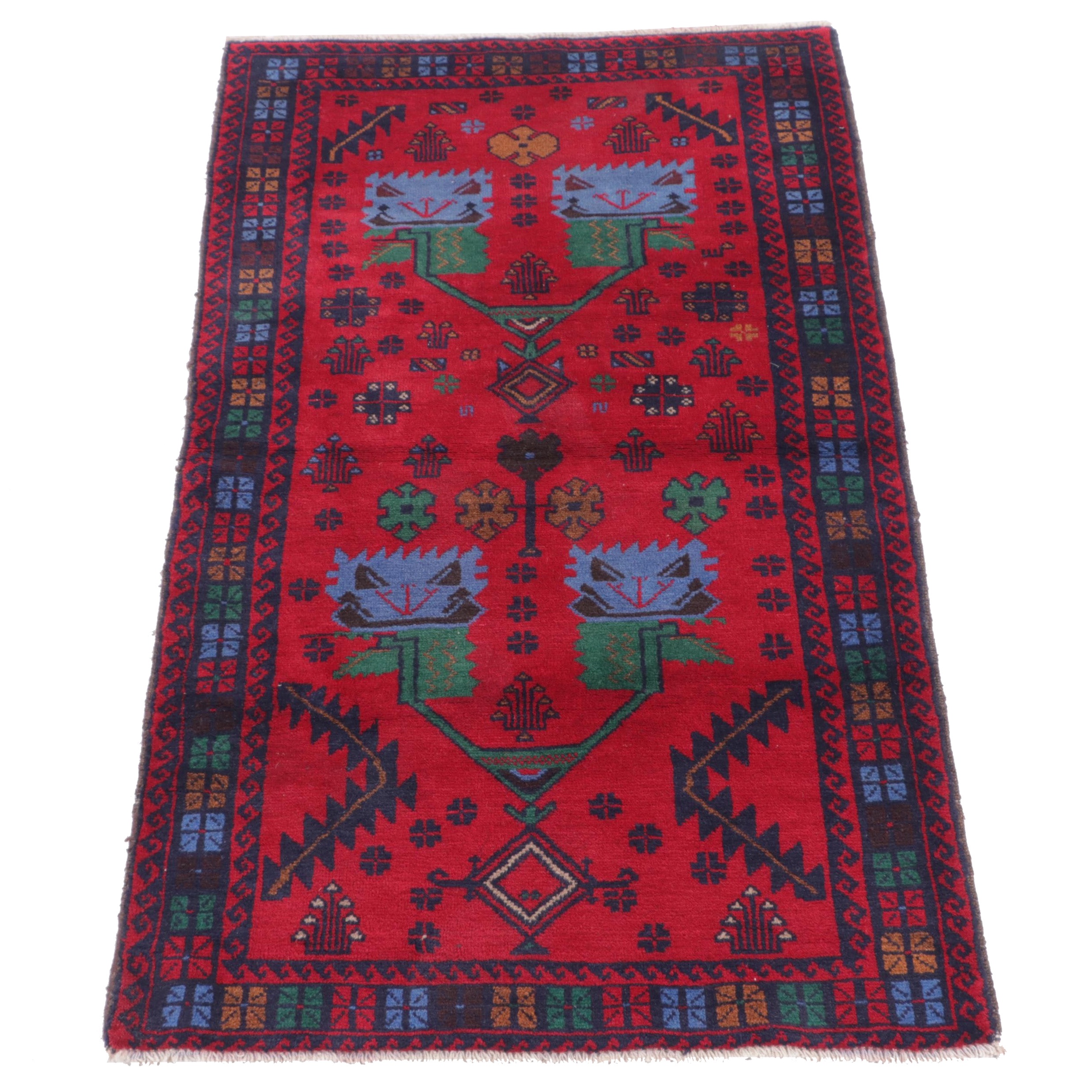 2'10 x 4'11 Hand-Knotted Afghan Taimani Accent Rug
