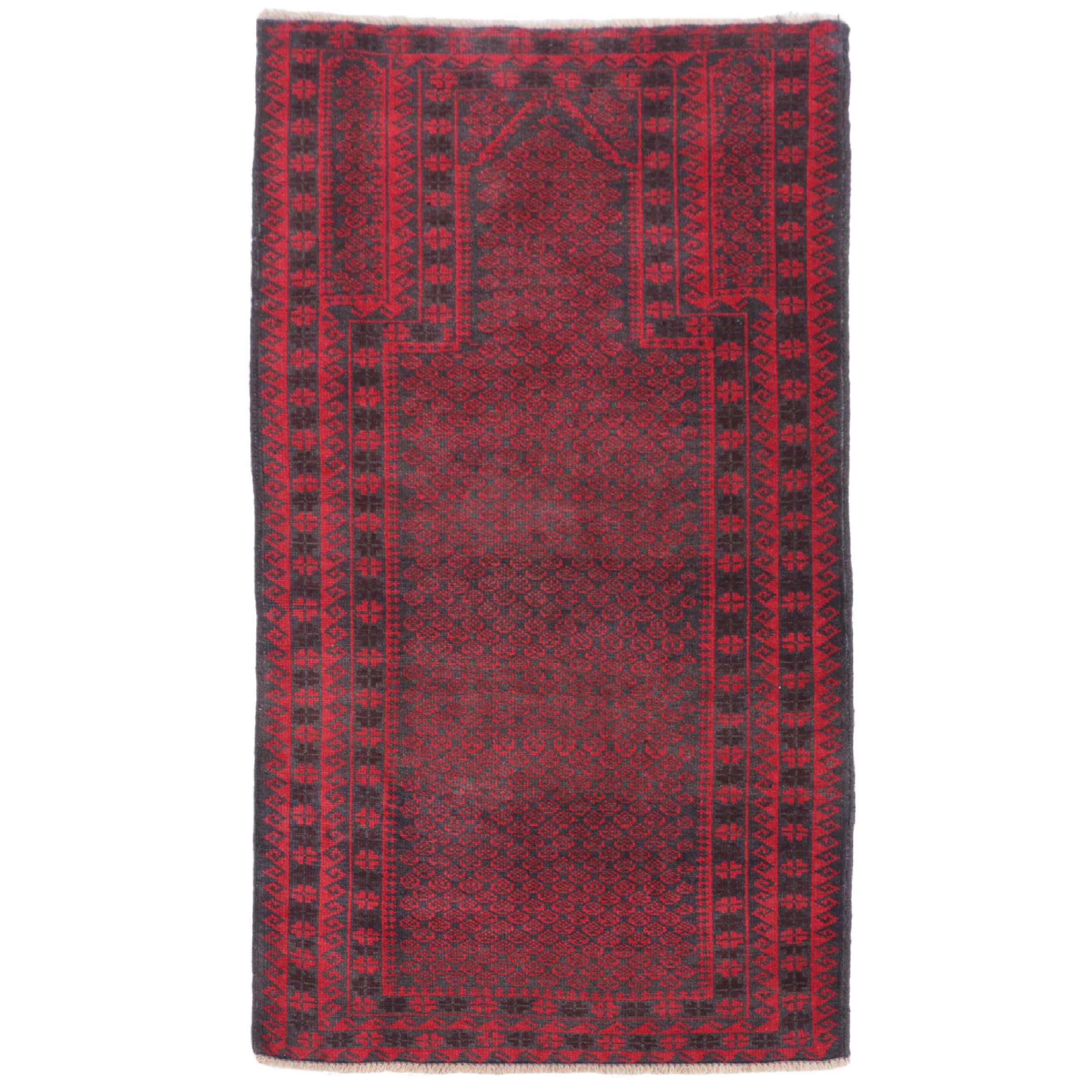 2'8 x 4'10 Hand-Knotted Afghan Baluch Accent Rug