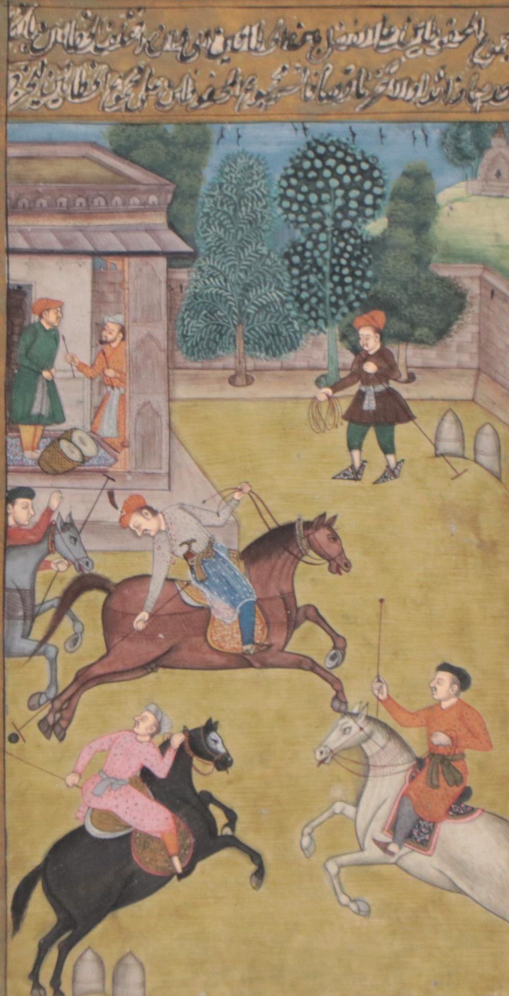 Rajput Gouache Painting of Polo Match