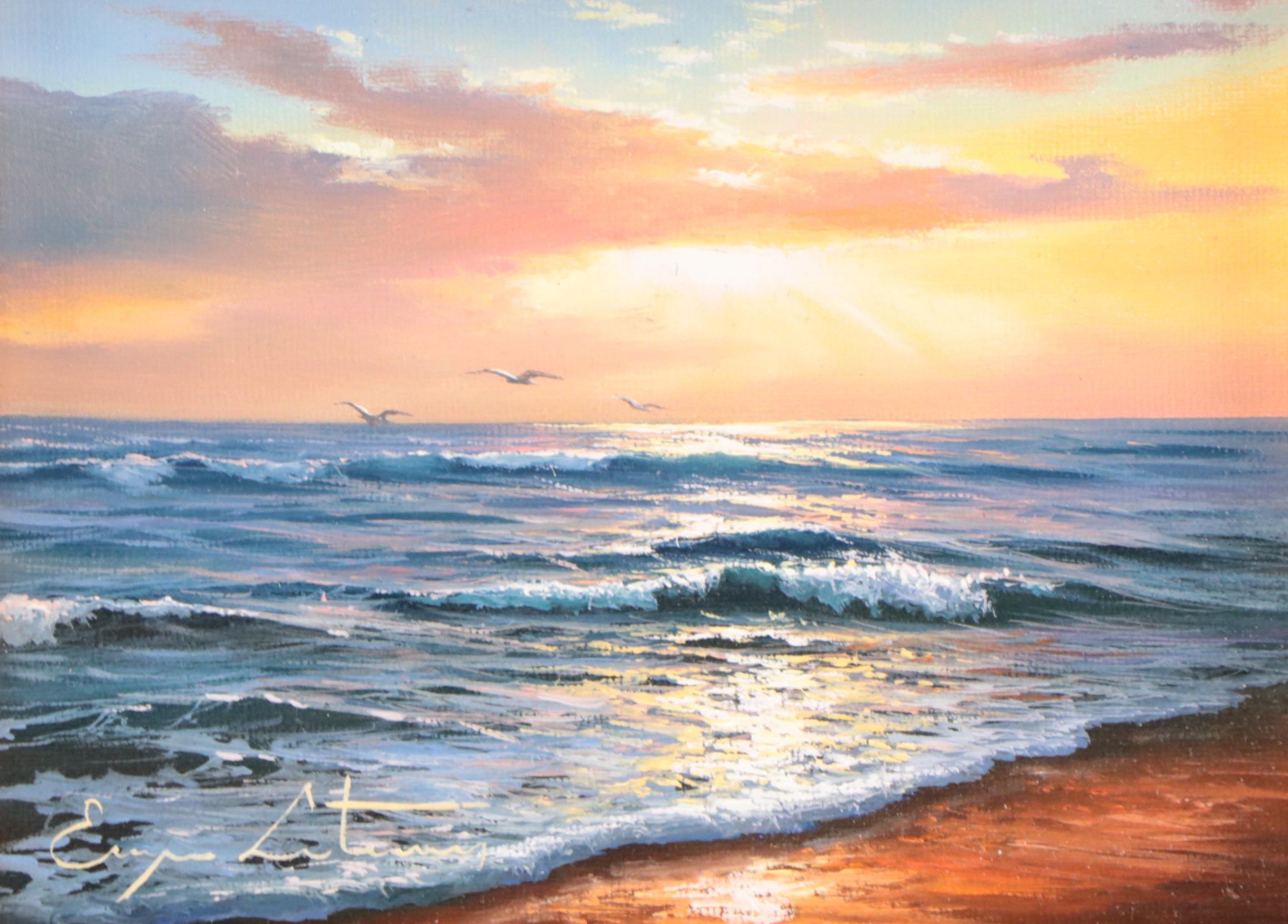 Jevgenijus Litvinas Seascape Oil Painting, 21st Century