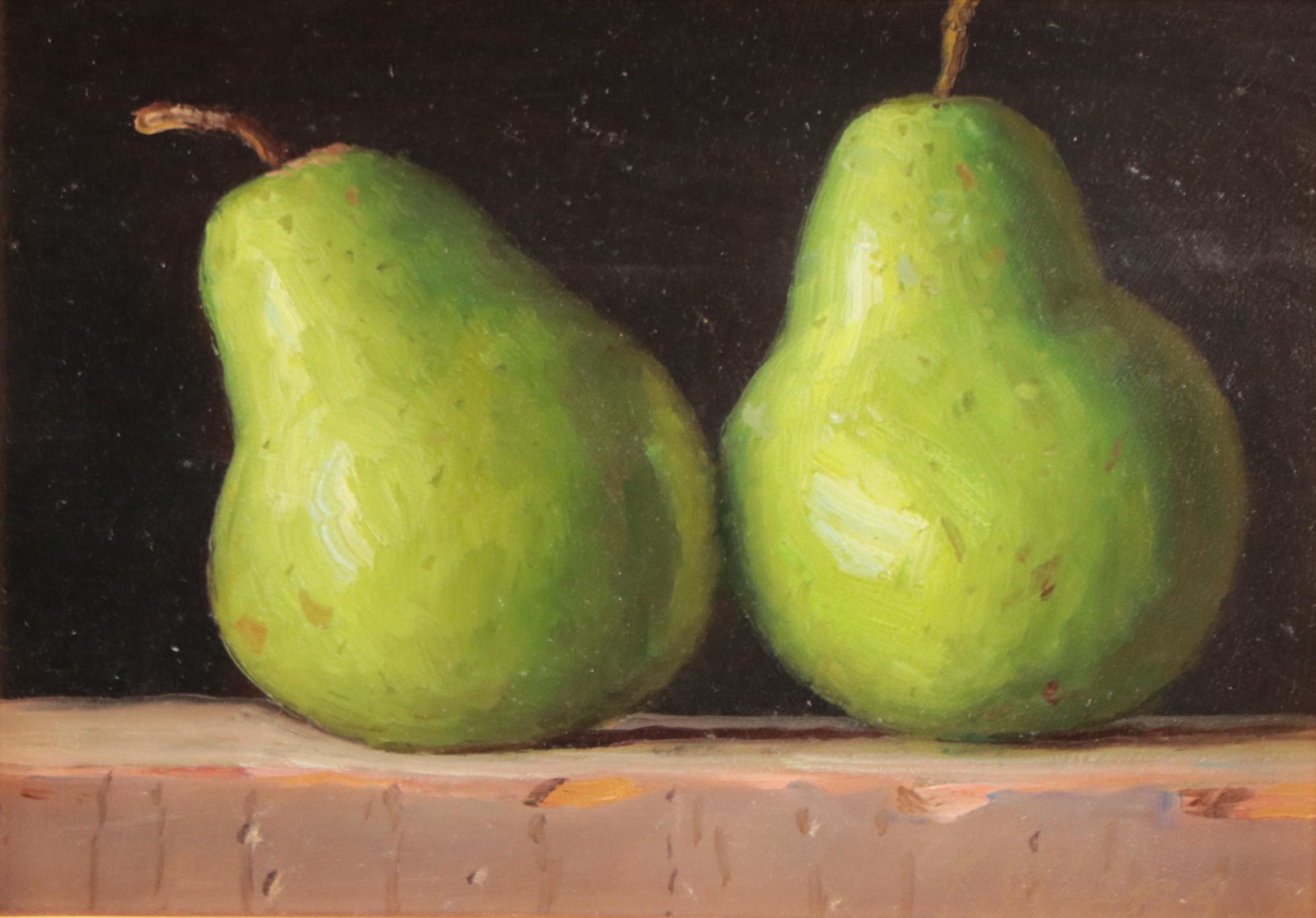 Youqing Wang Realist Still Life Oil Painting of Pears, 21st Century