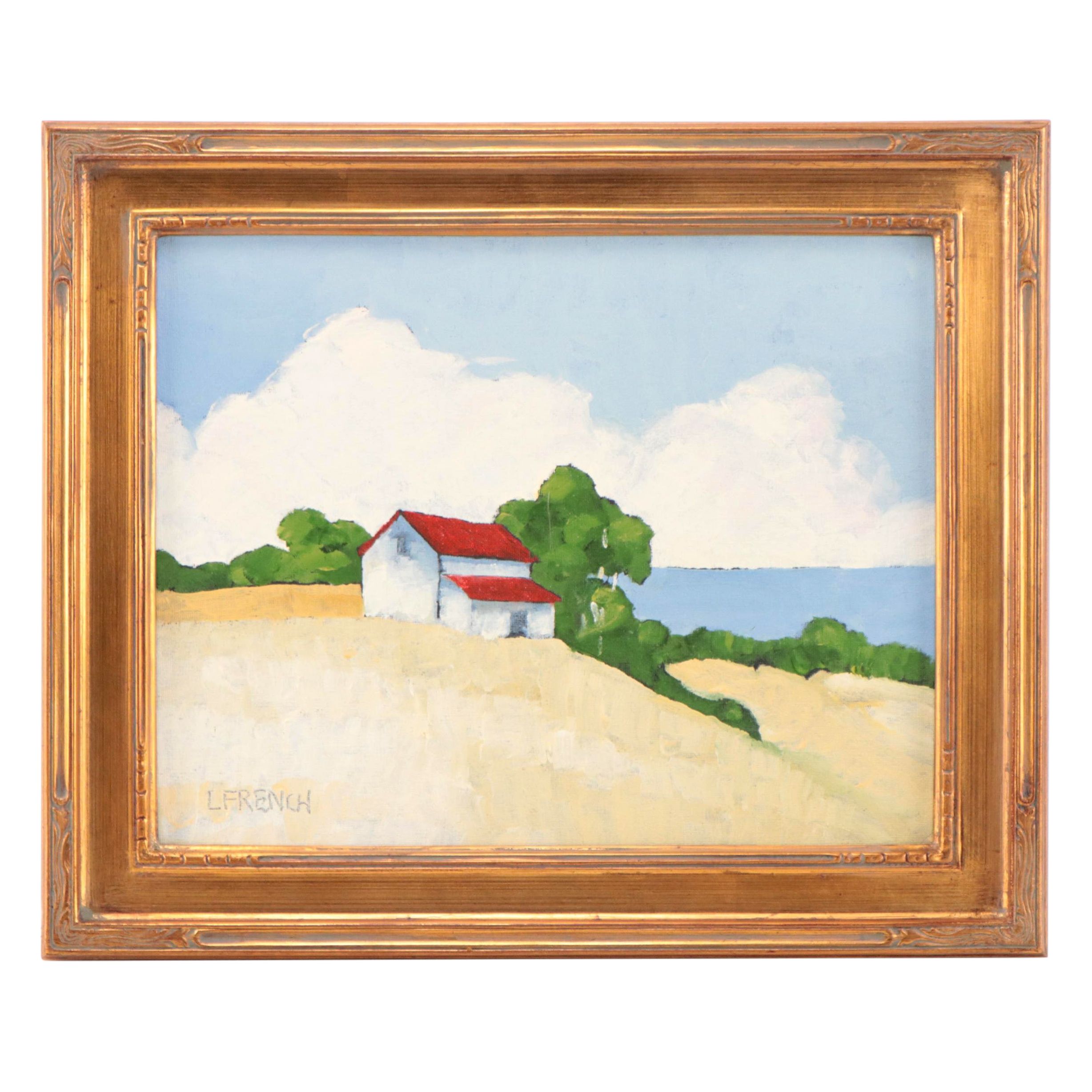 Lynne French Landscape Oil Painting of Pastoral Scene, 21st Century