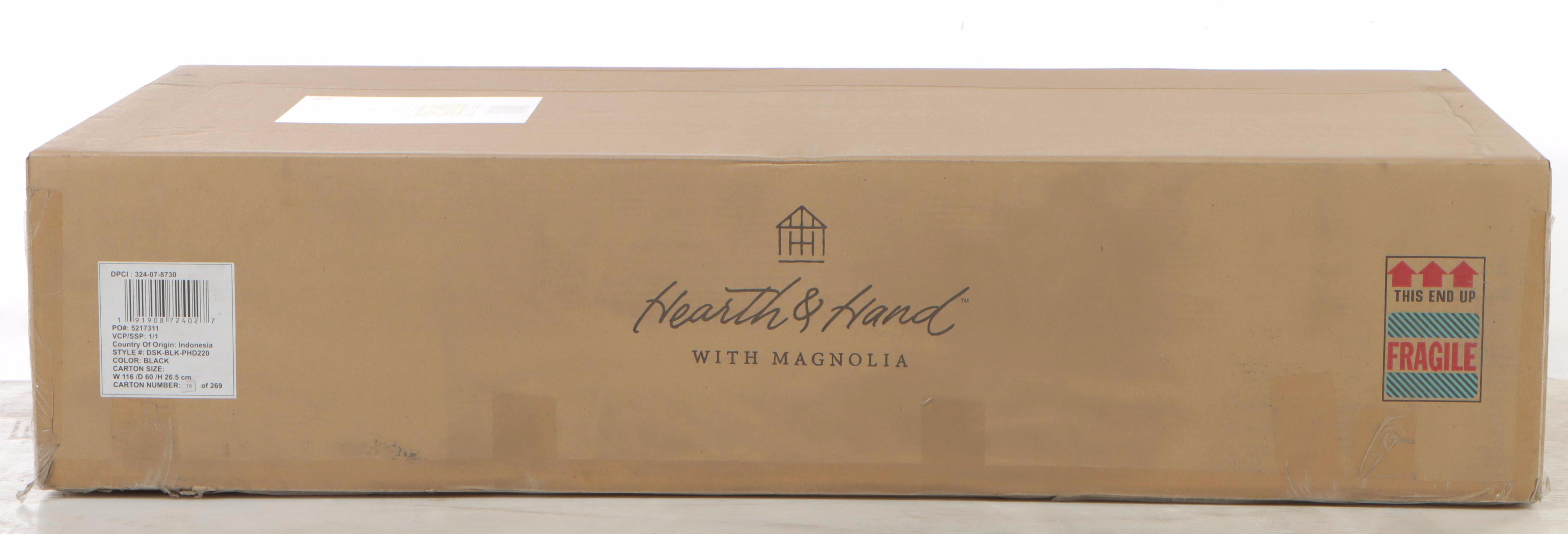 Hearth & Hand With Magnolia Wood and Cane Writing Desk in Black